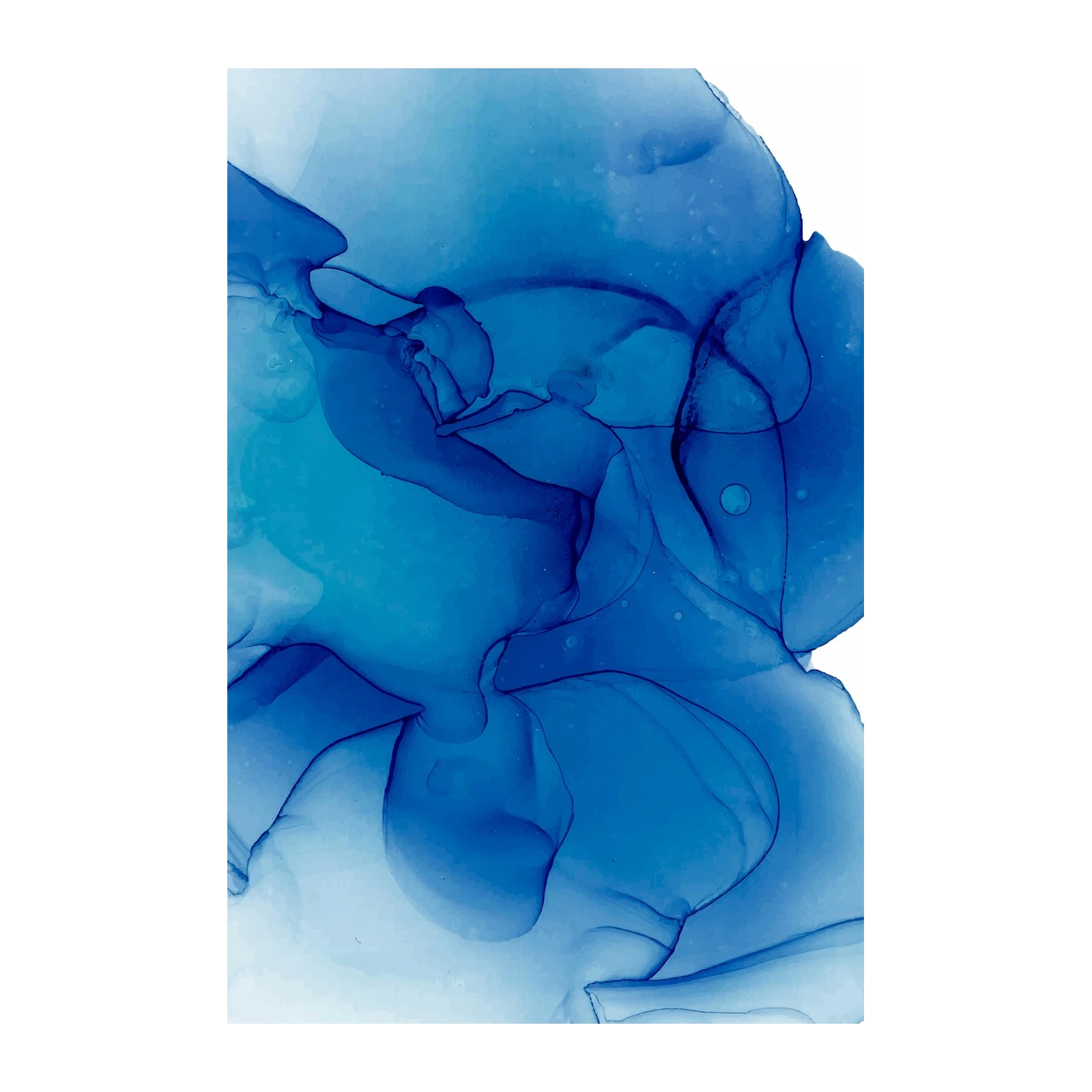 Ocean Blues Abstract Alcohol Ink Wall Art
