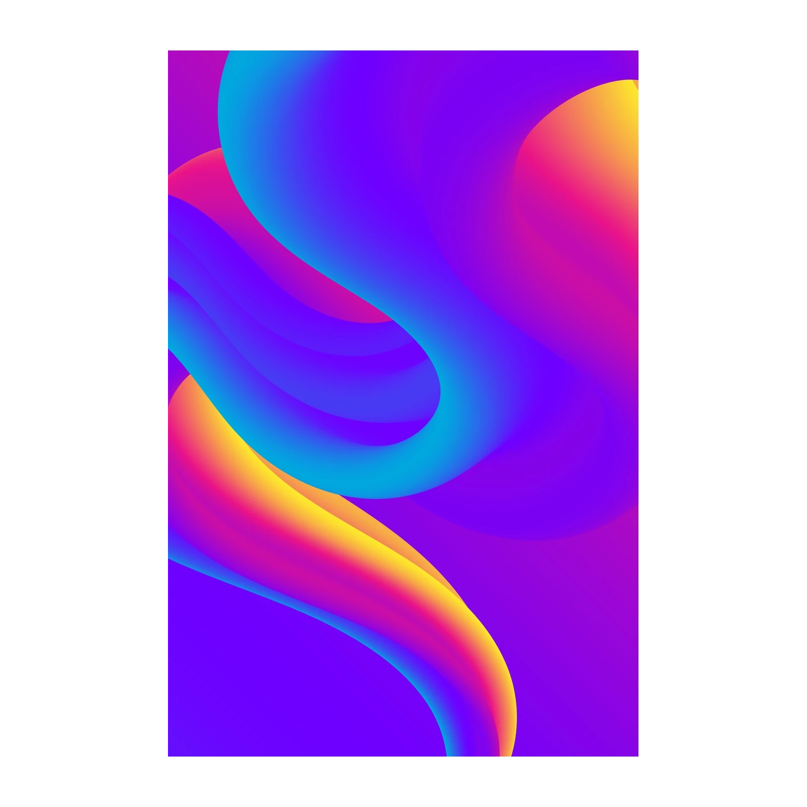 Vibrant Gradient Flow Abstract Wall Art