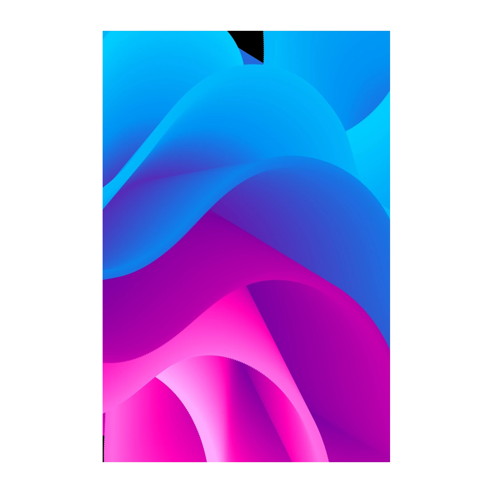 Abstract Swirl Neon Blue Pink Wall Art