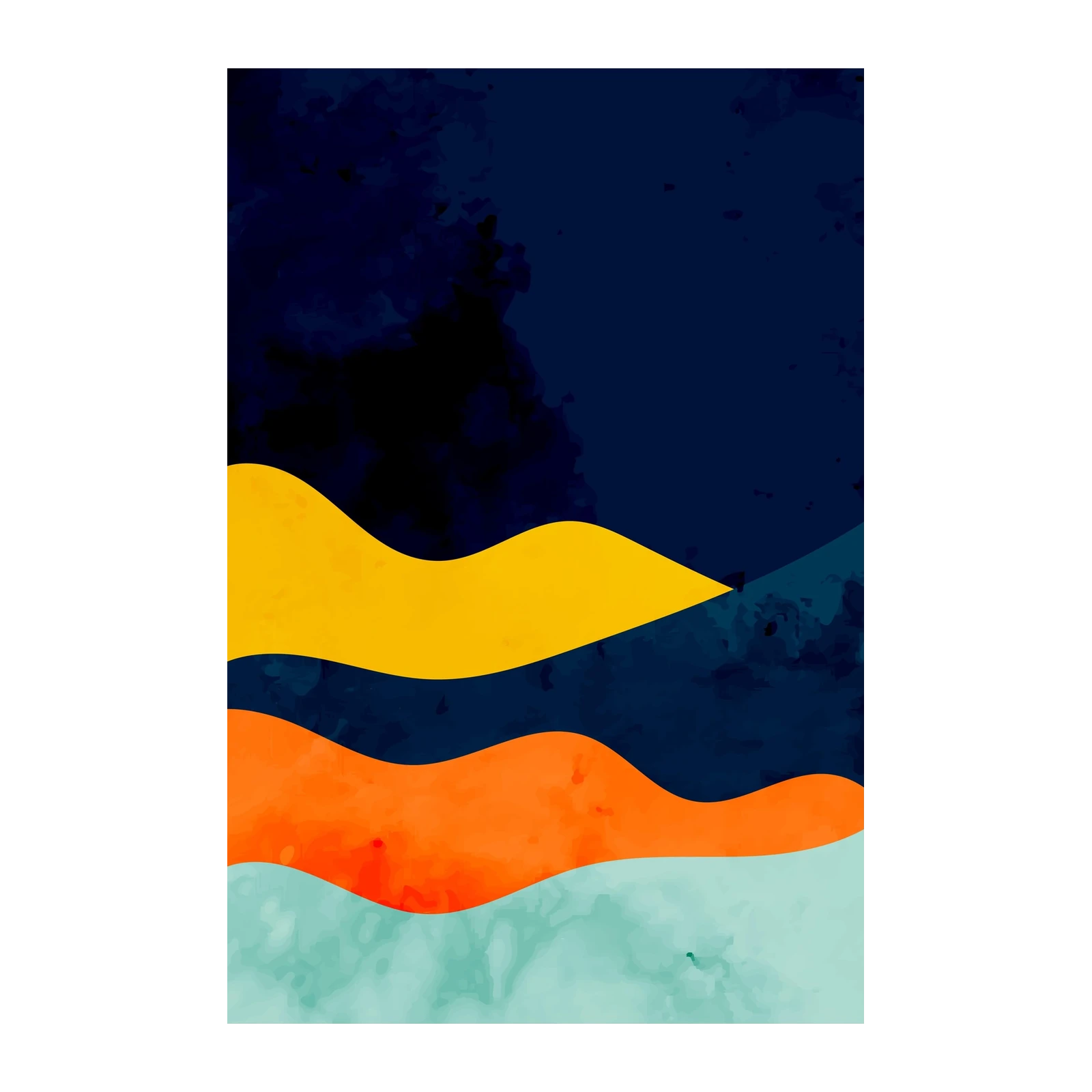 Abstract Landscape Yellow Orange Wall Art