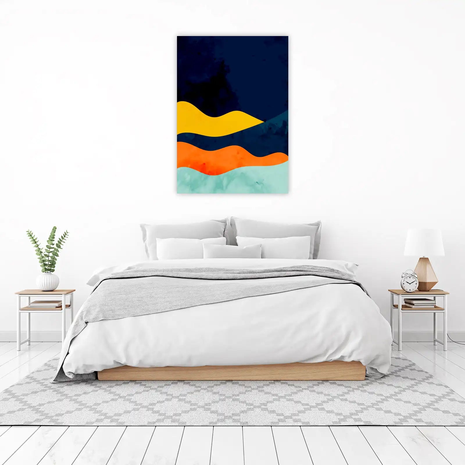 Abstract Landscape Yellow Orange Wall Art