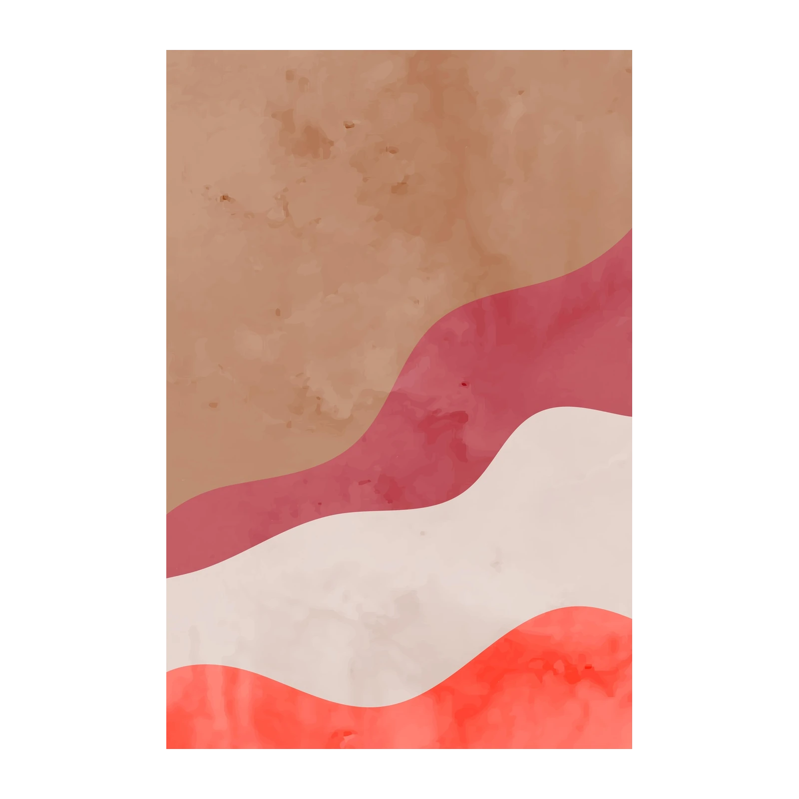 Abstract Terracotta & Coral Waves Wall Art
