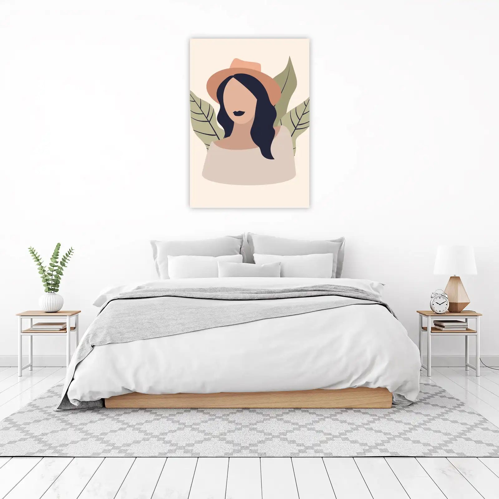 Boho Chic Portrait Hat Woman Wall Art