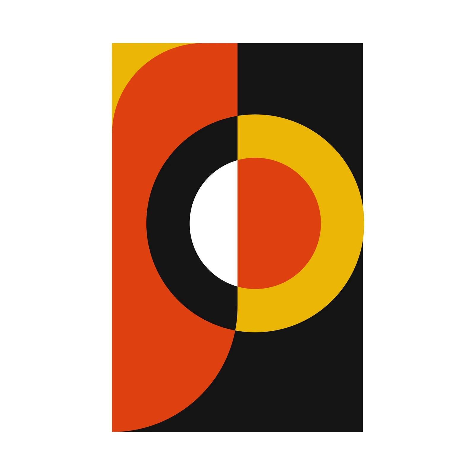 Retro Geometric Orange Yellow Abstract Wall Art