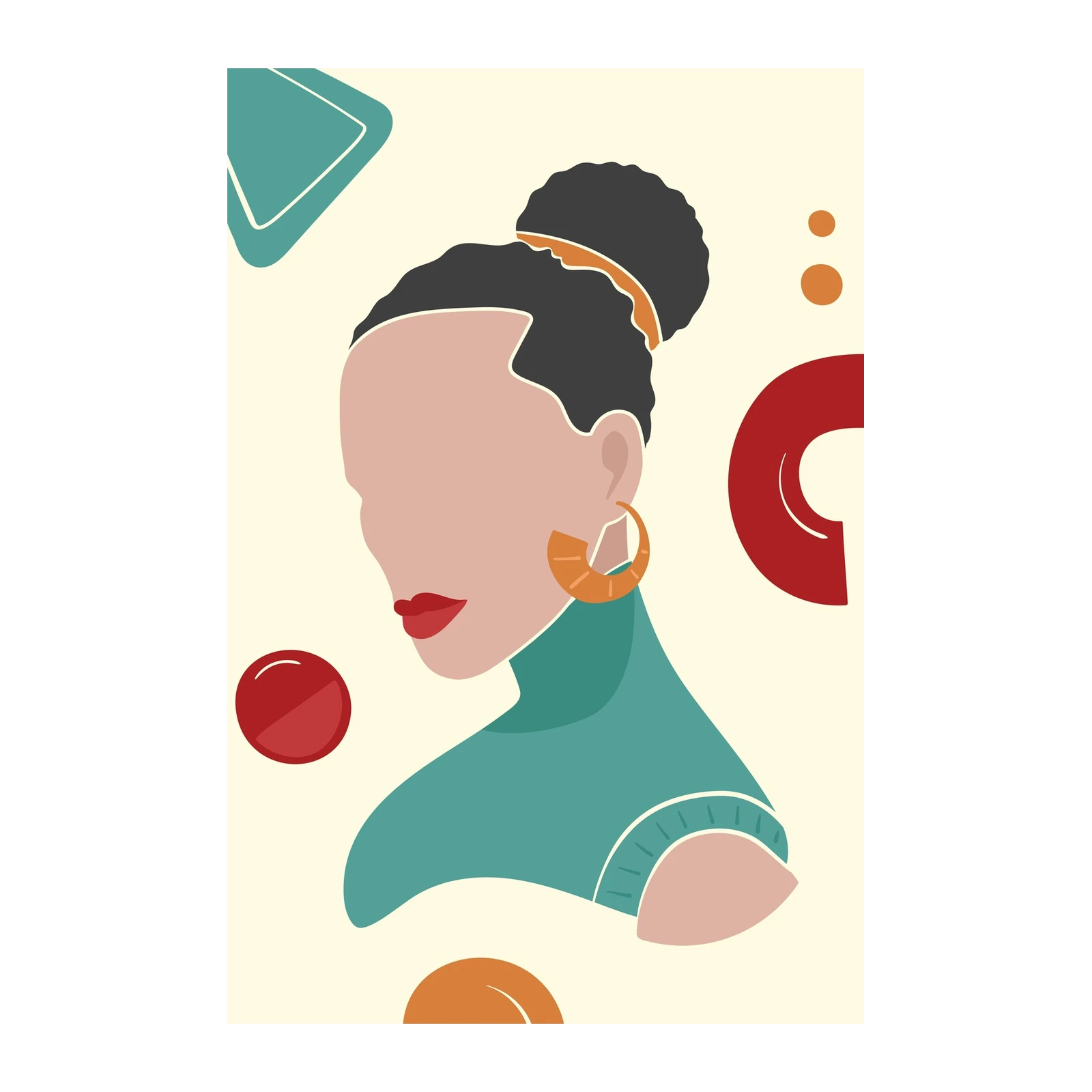 Abstract Woman Portrait Geometric Wall Art
