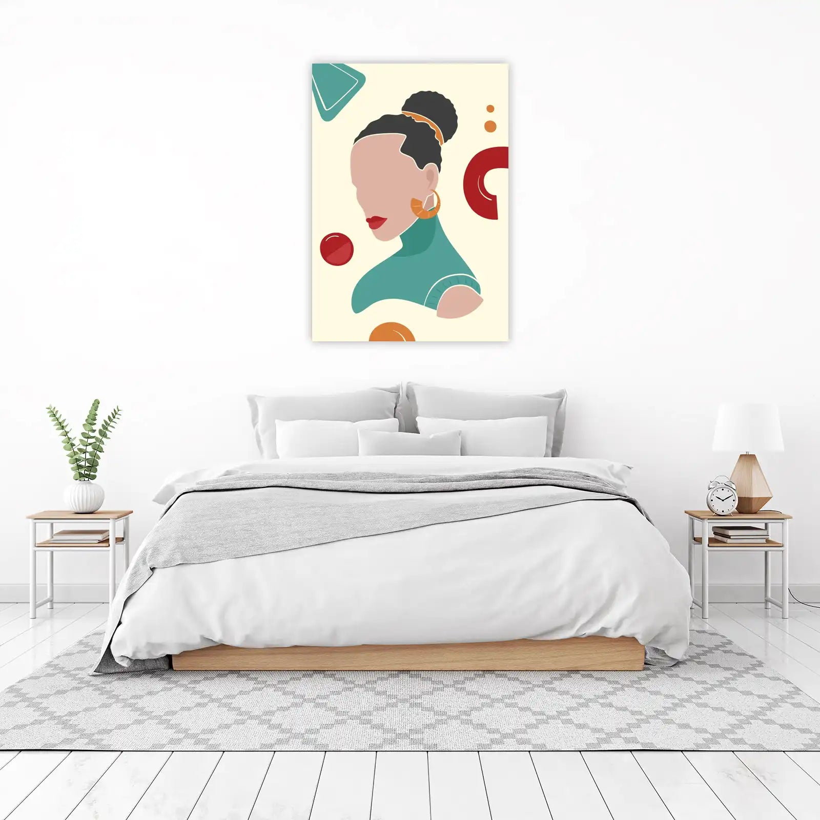 Abstract Woman Portrait Geometric Wall Art