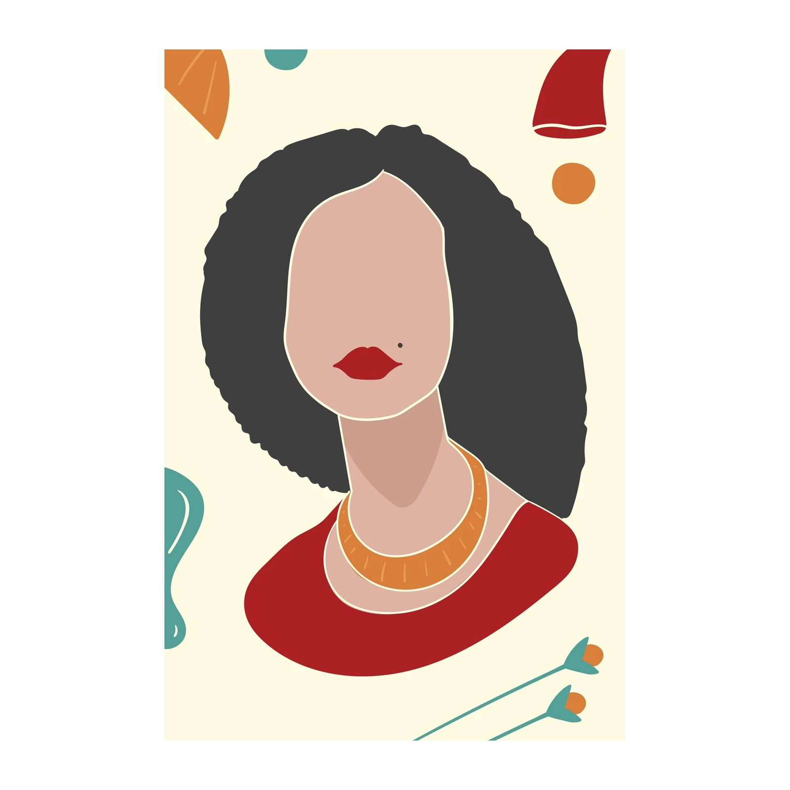 Abstract Woman Face Boho Wall Art Wall Art