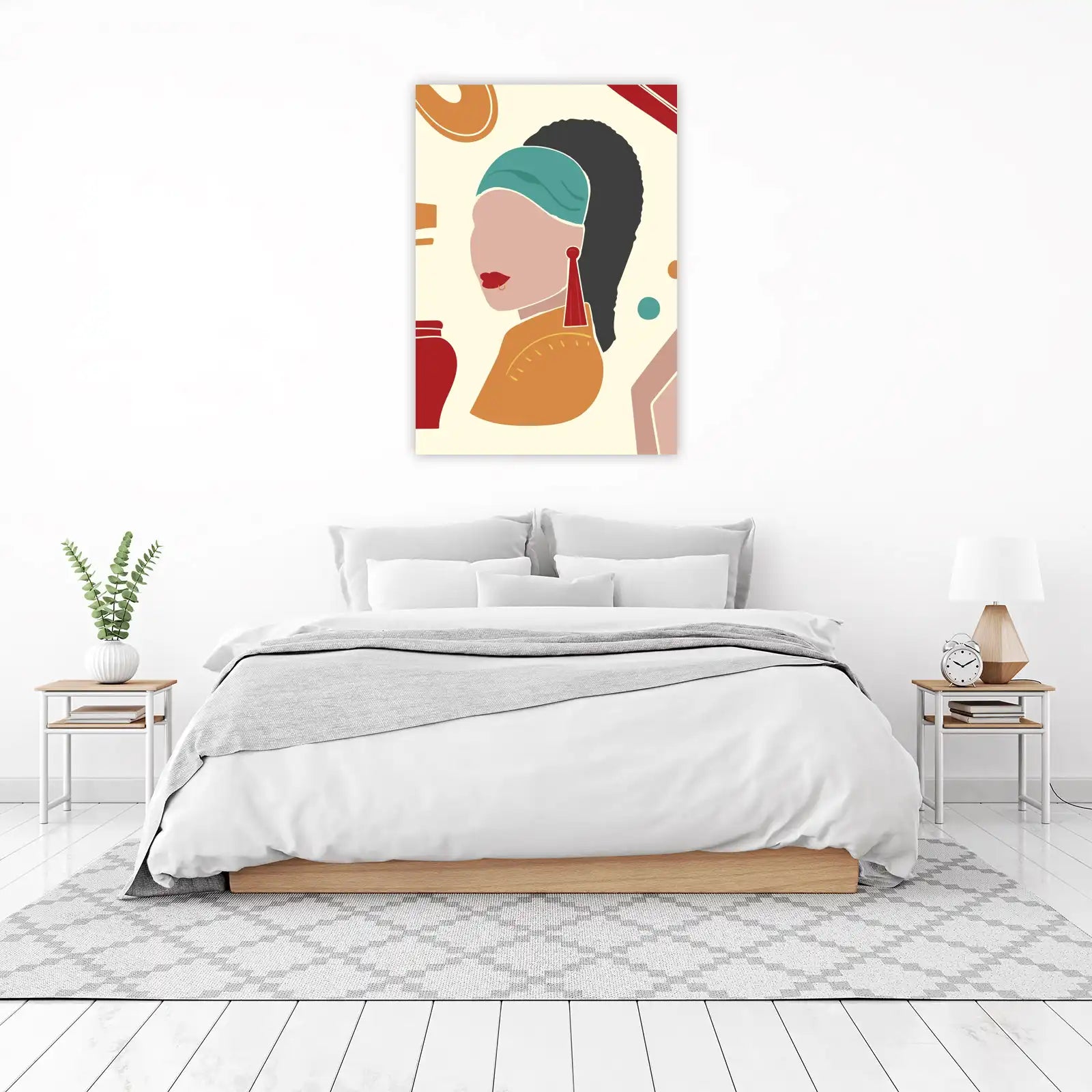 Abstract Woman Portrait Boho Chic Wall Art
