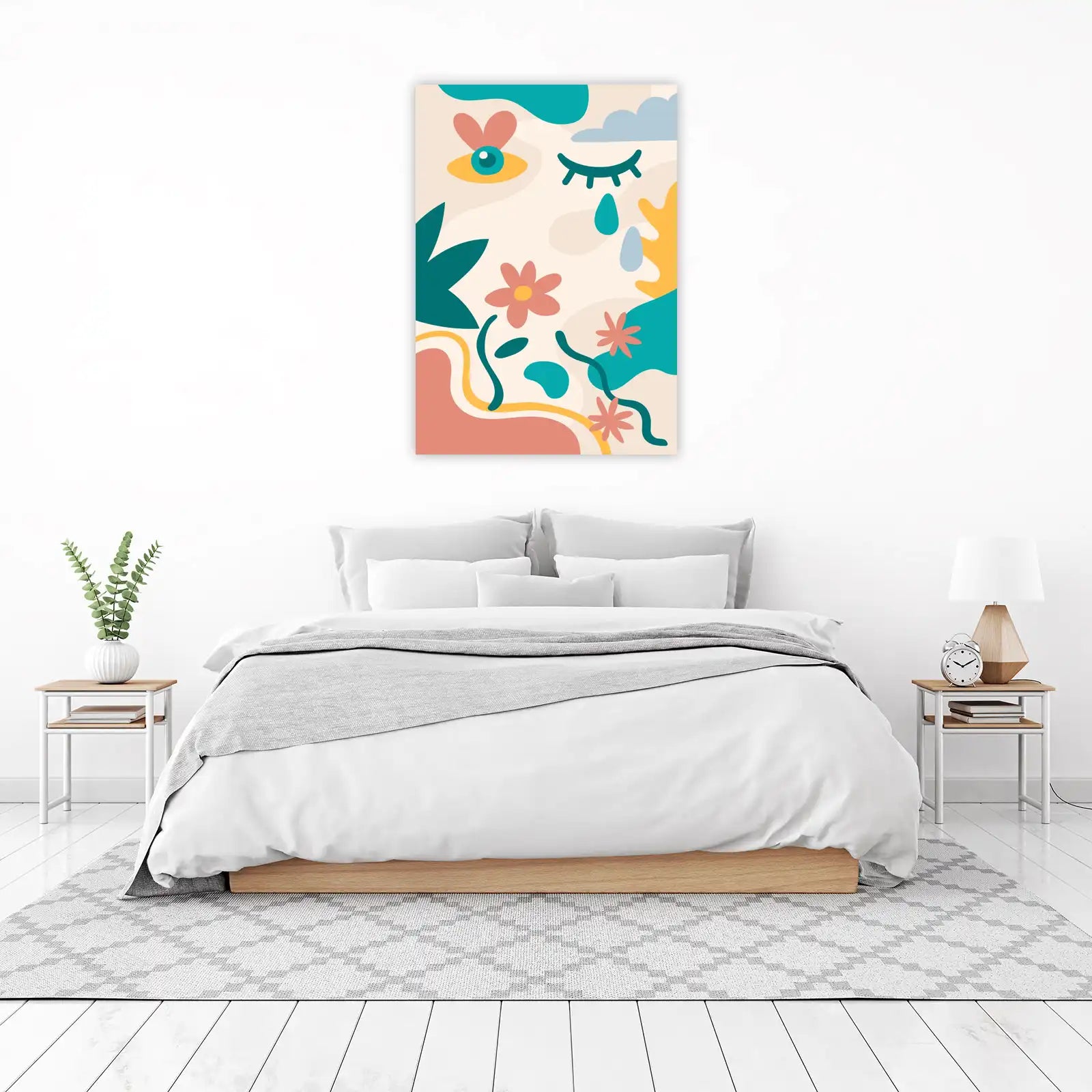 Bohemian Floral Eye & Cloud Wall Art