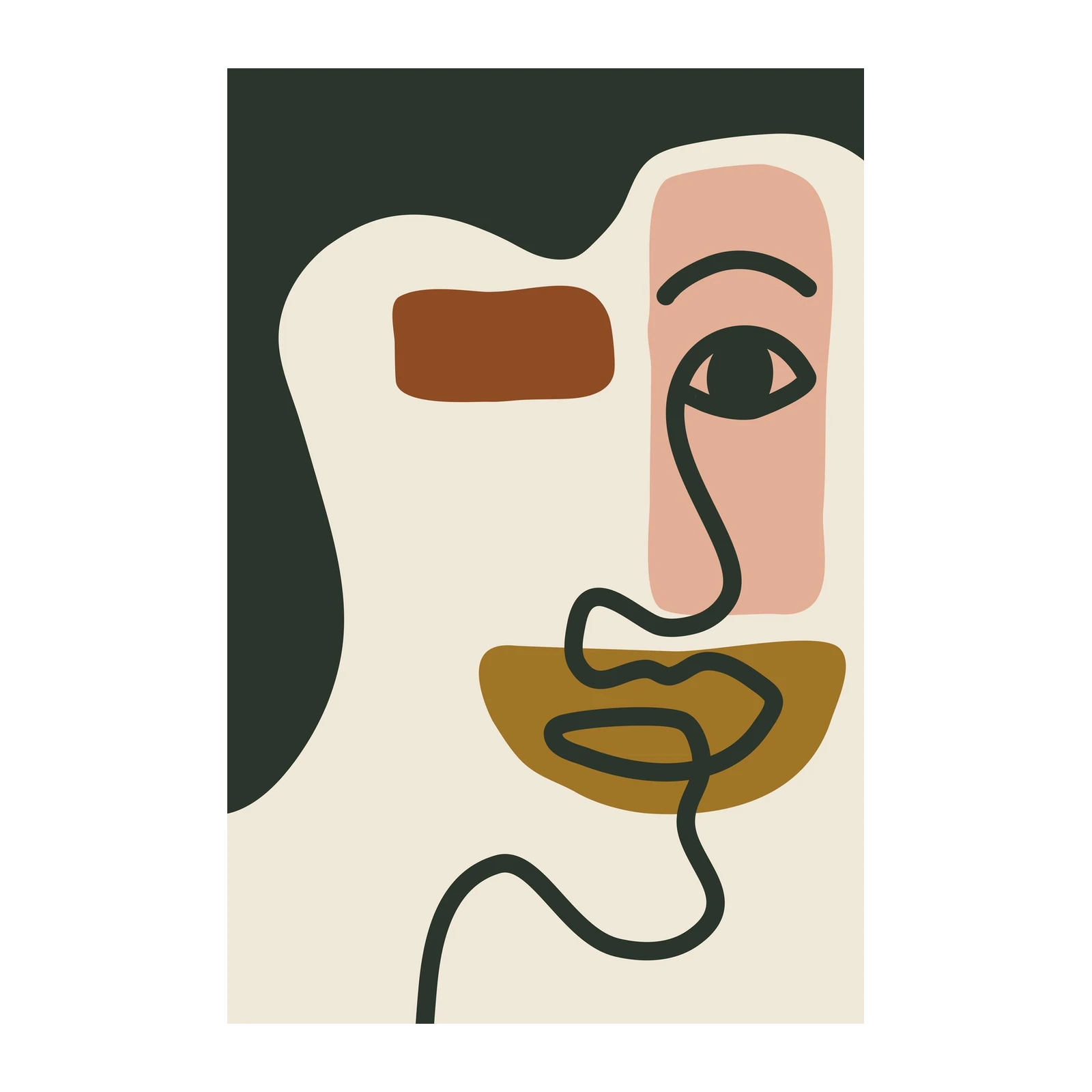 Modern Abstract Face Art Wall Art