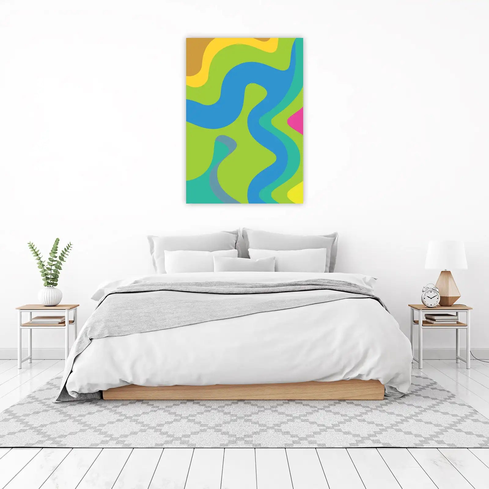 Vibrant Retro Swirls Mid-Century Modern Wall Art