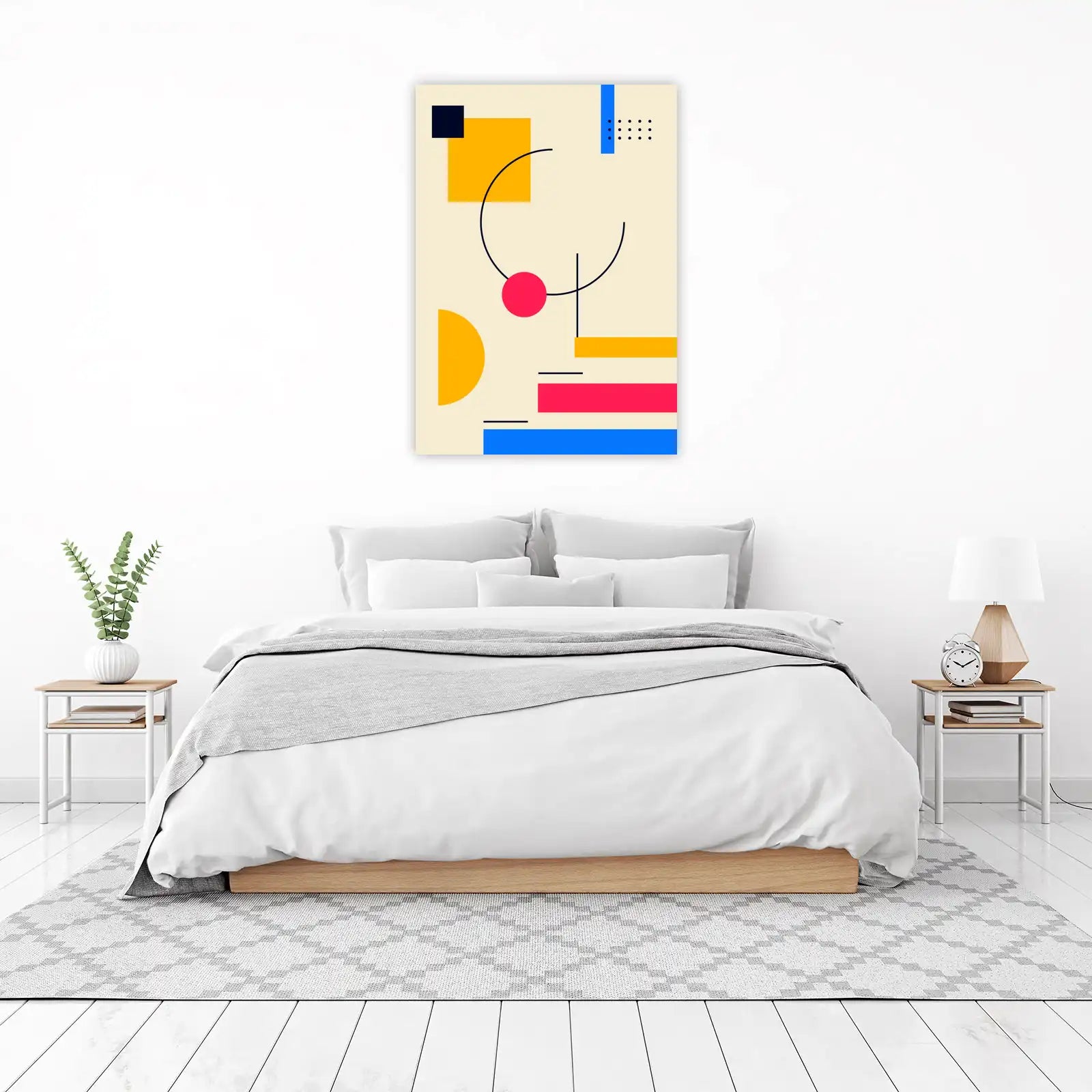 Abstract Geometric Yellow & Blue Wall Art
