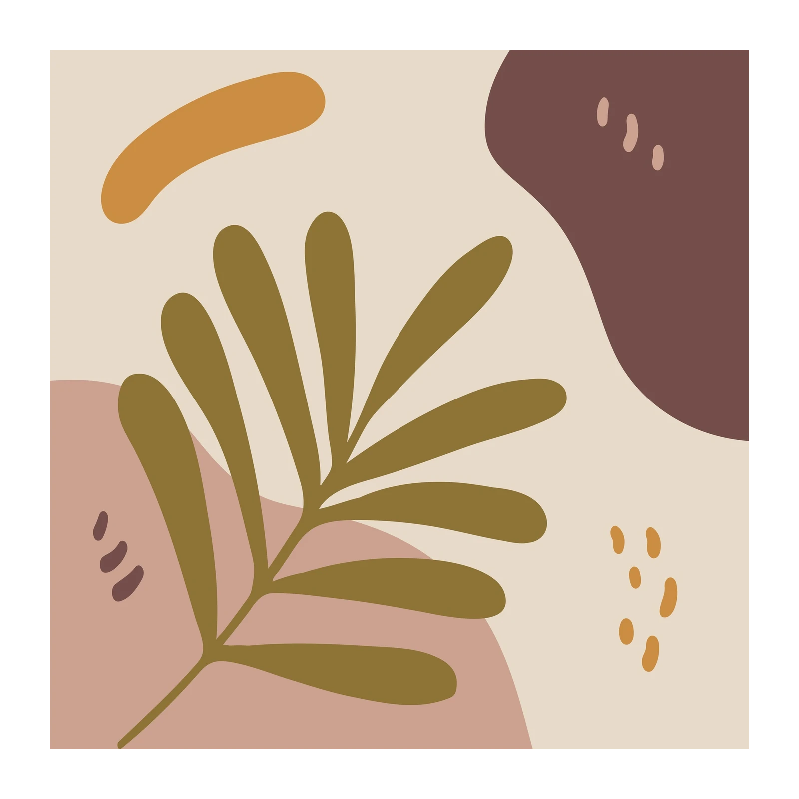 Bohemian Abstract Leaf Wall Art