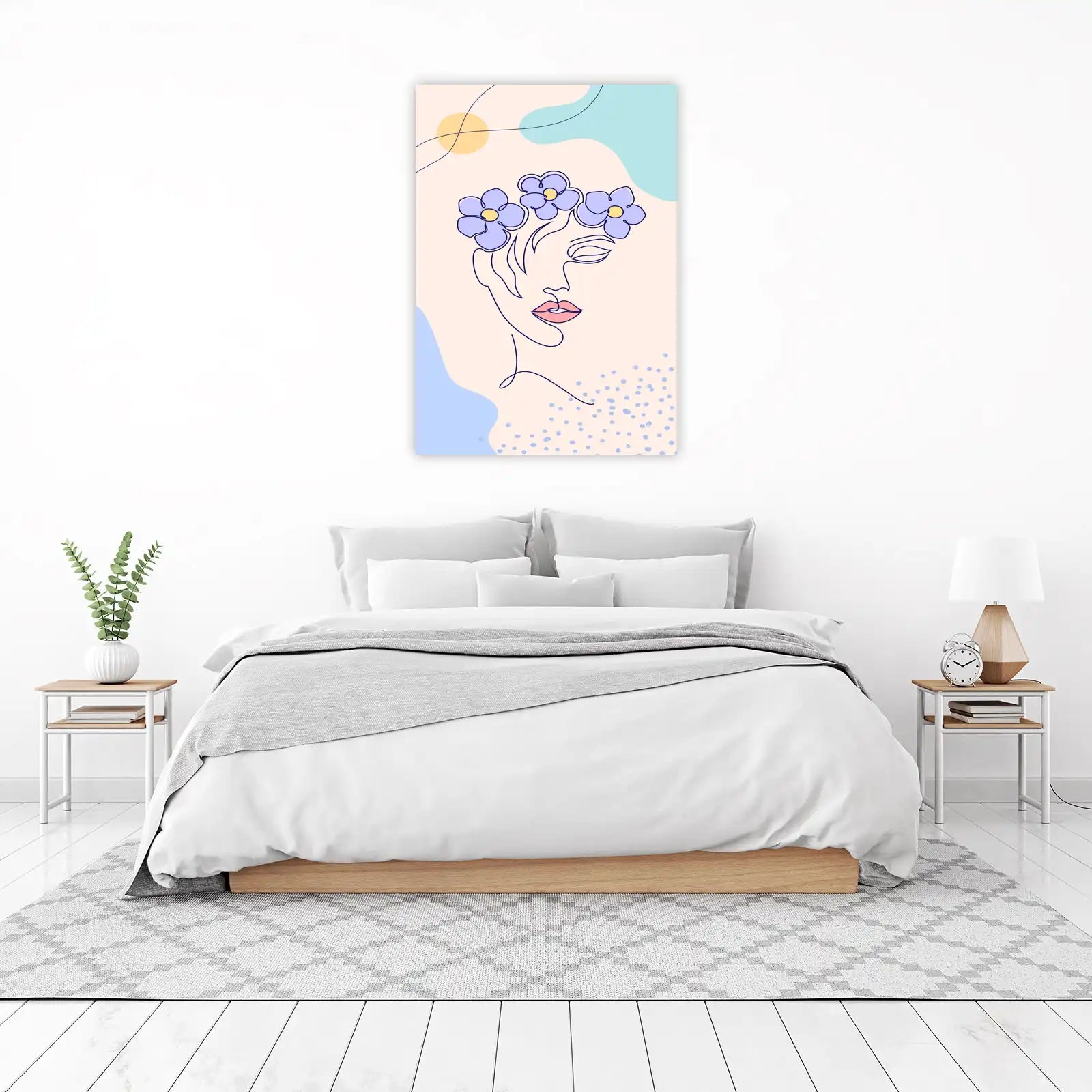 Serene Bloom Minimalist Face Wall Art