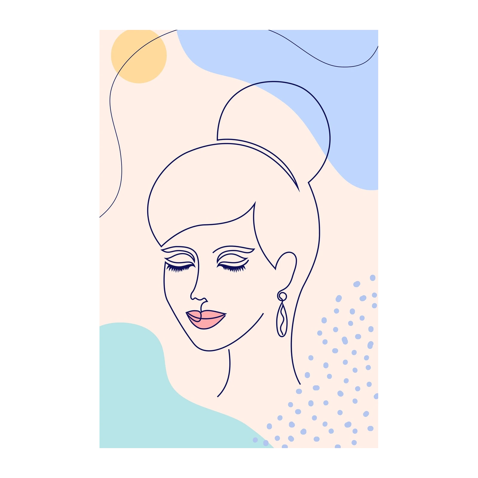 Elegant Face Line Art Wall Art