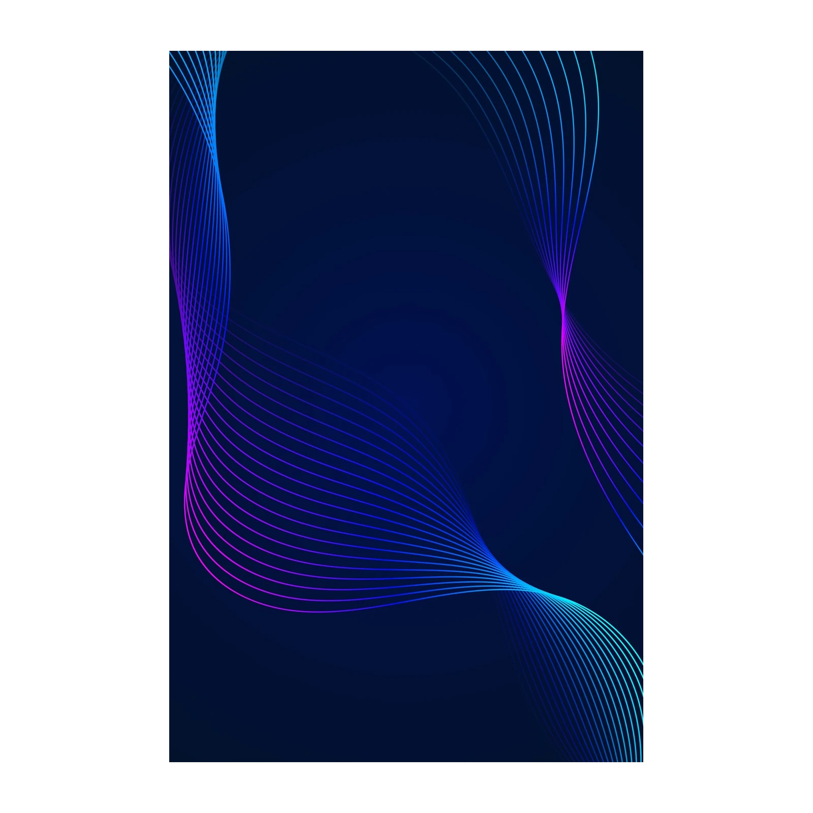 Abstract Wave Gradient Blue/Purple Wall Art