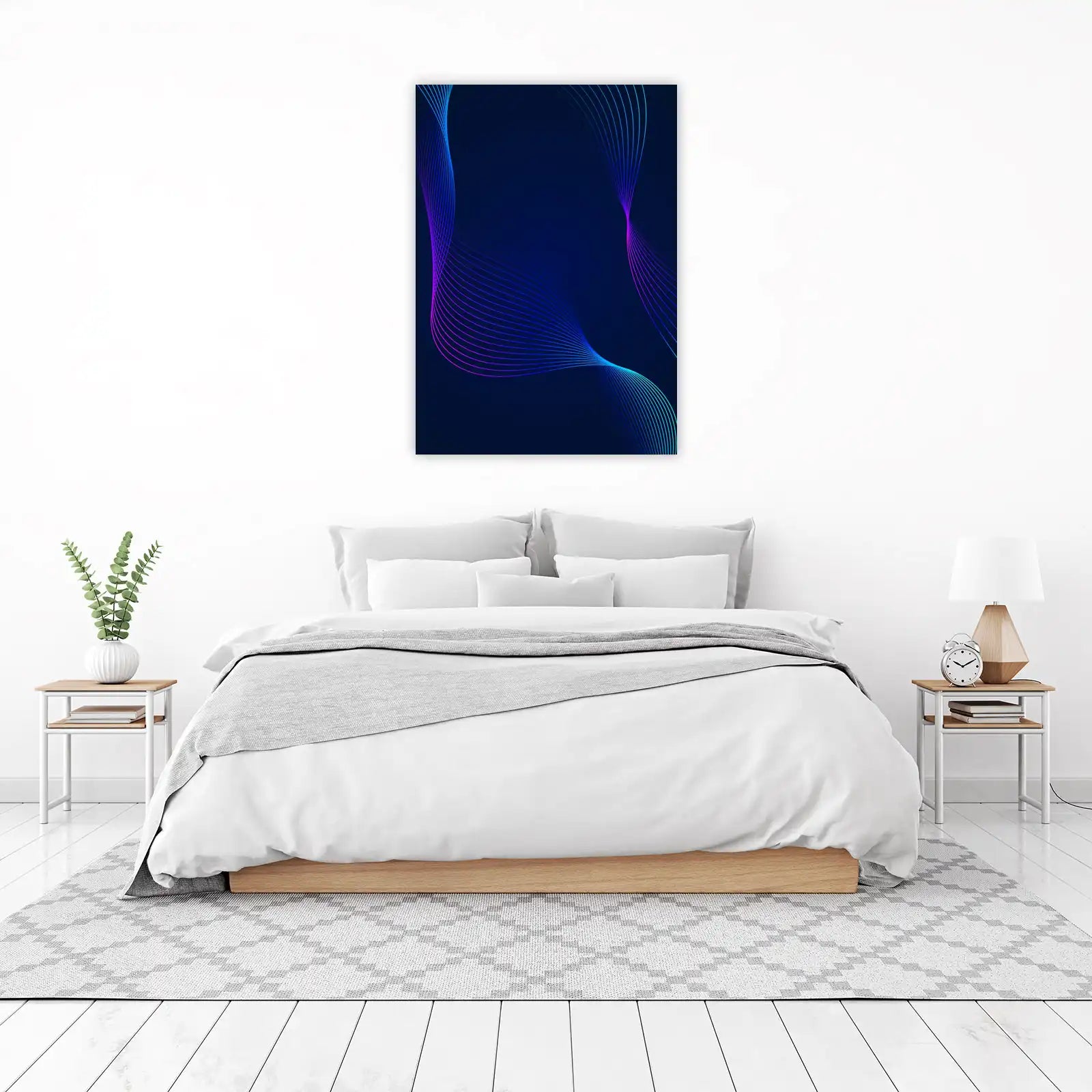 Abstract Wave Gradient Blue/Purple Wall Art