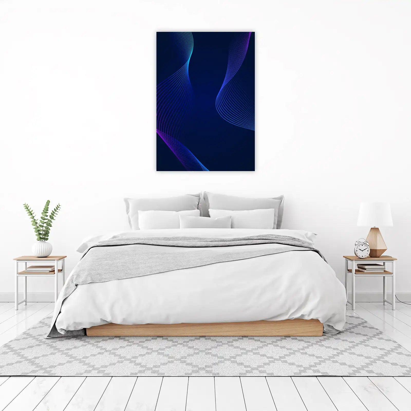 Abstract Blue Wave Gradient Wall Art