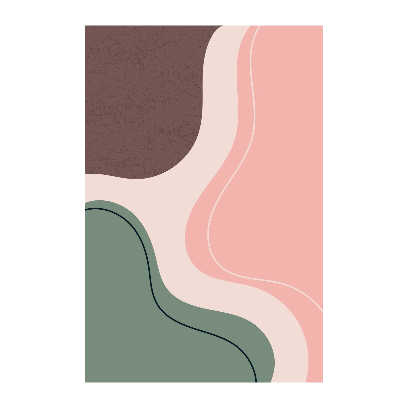 Abstract Wave Blush & Sage Wall Art