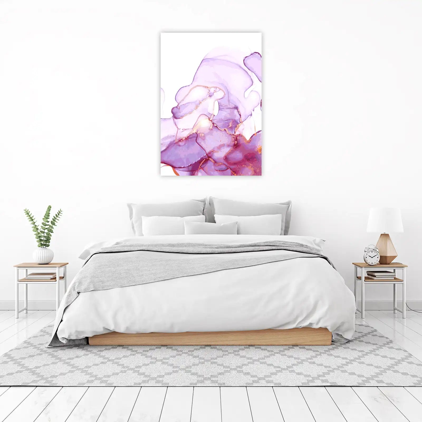 Elegant Purple & Gold Abstract Fluid Wall Art