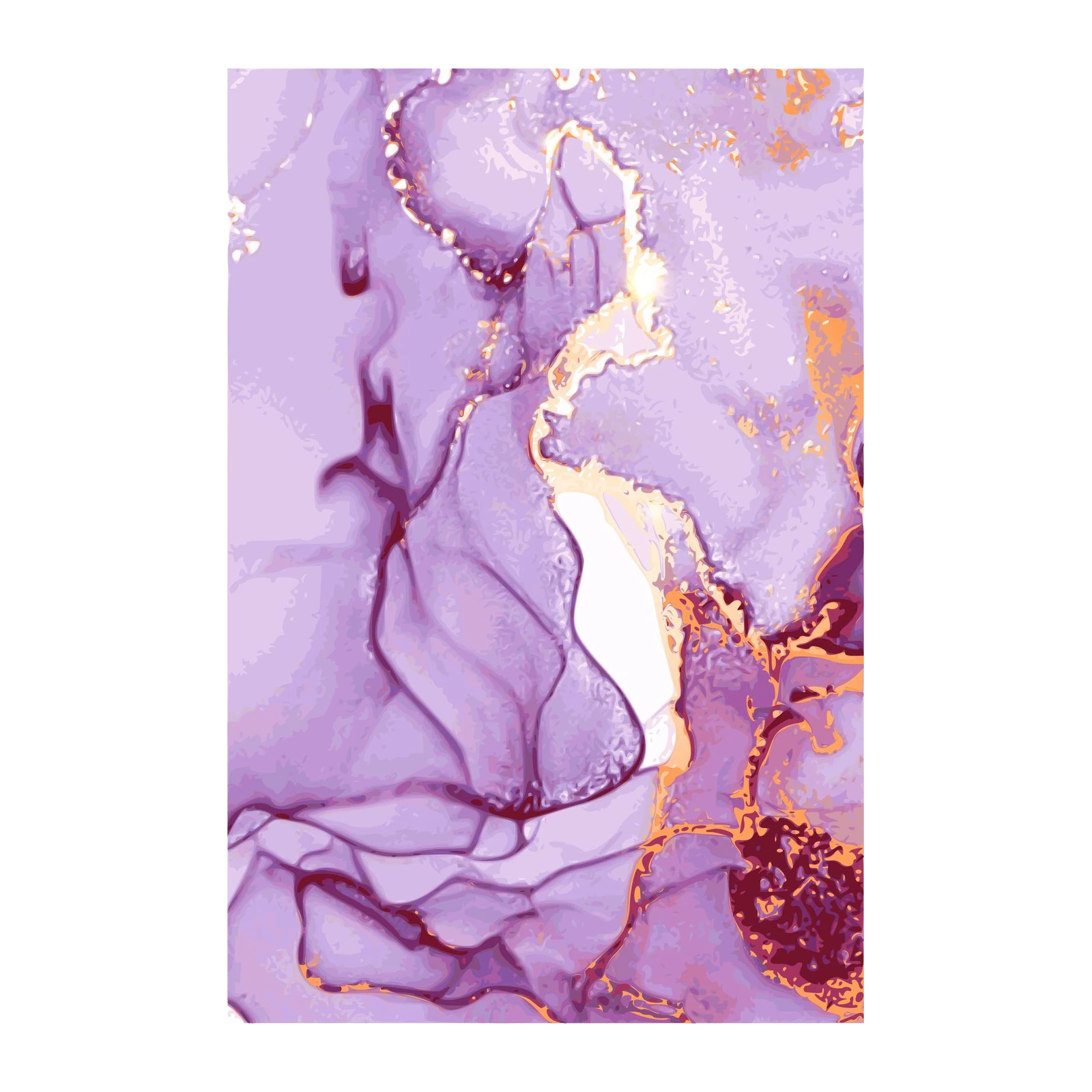 Elegant Lavender & Gold Abstract Wall Art