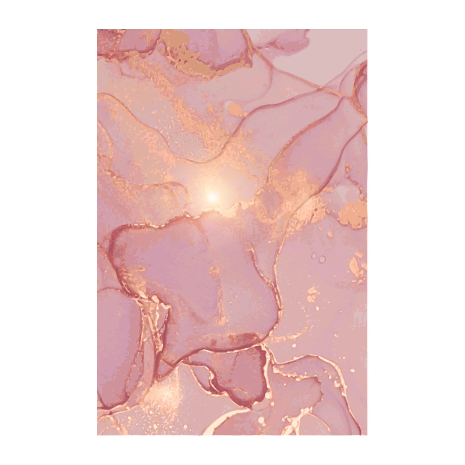 Elegant Rose Gold Marble Abstract Wall Art