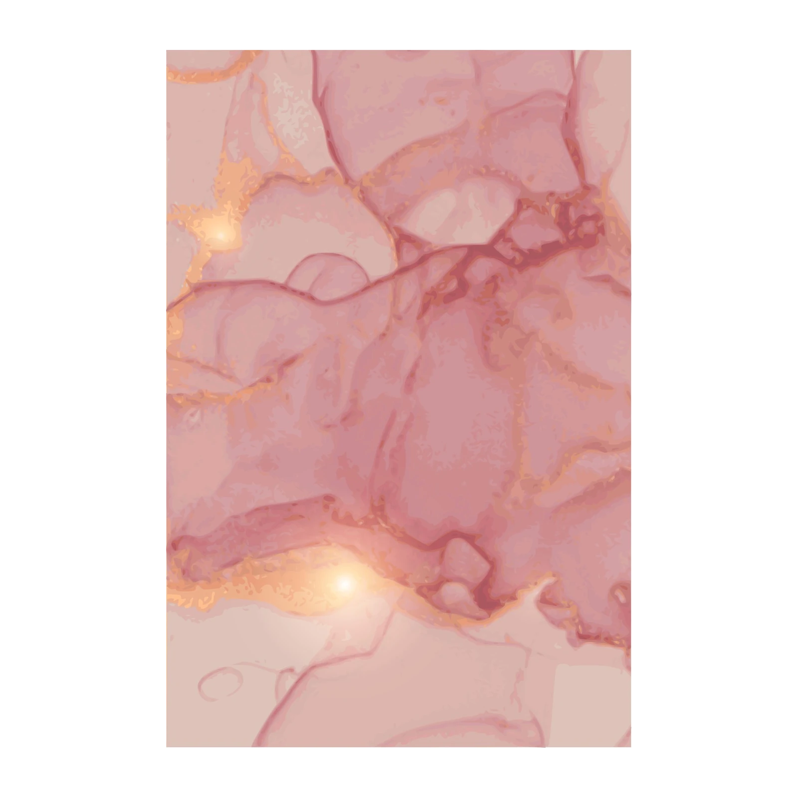 Elegant Pink & Gold Marble Abstract Wall Art