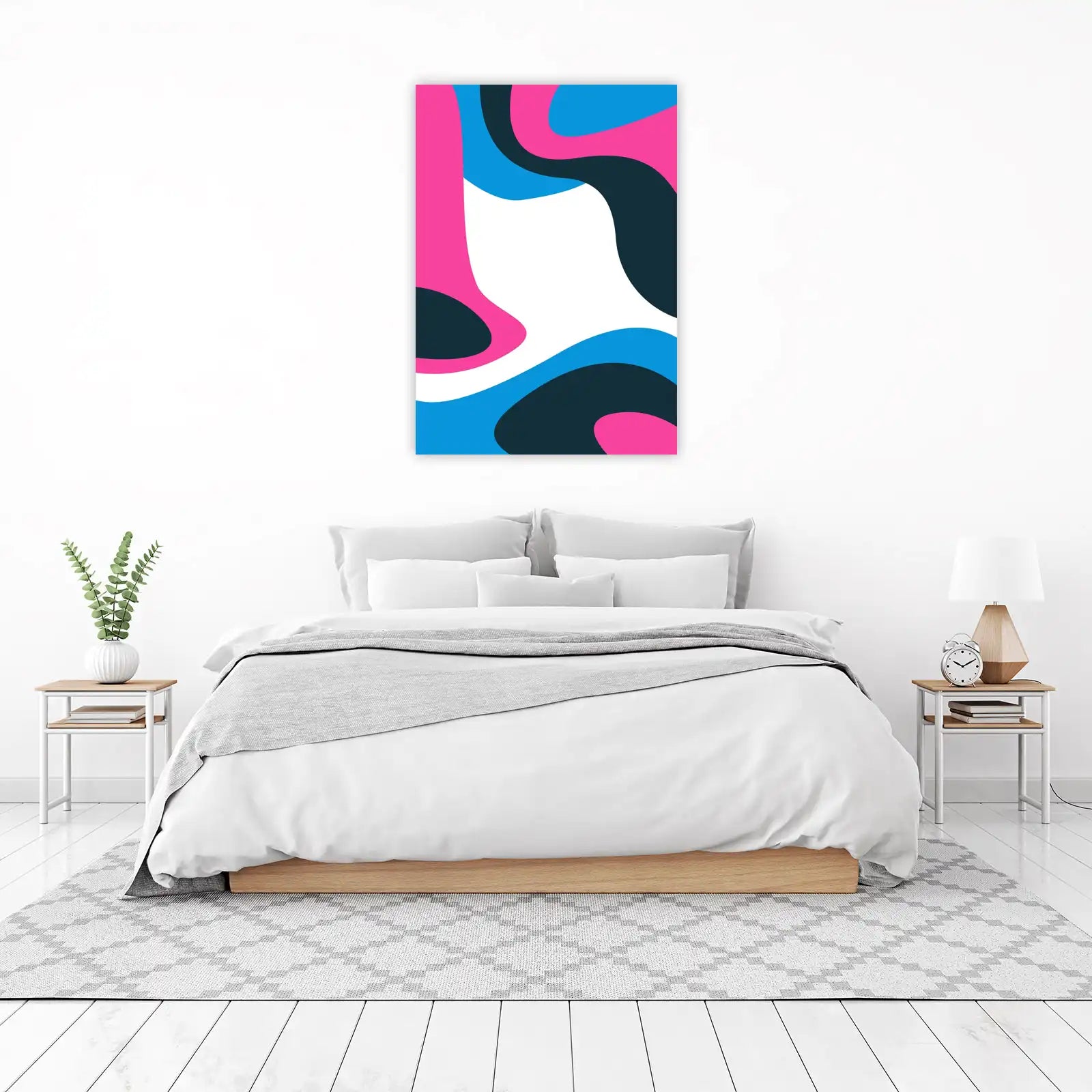 Abstract Swirl Pink Blue Wall Art