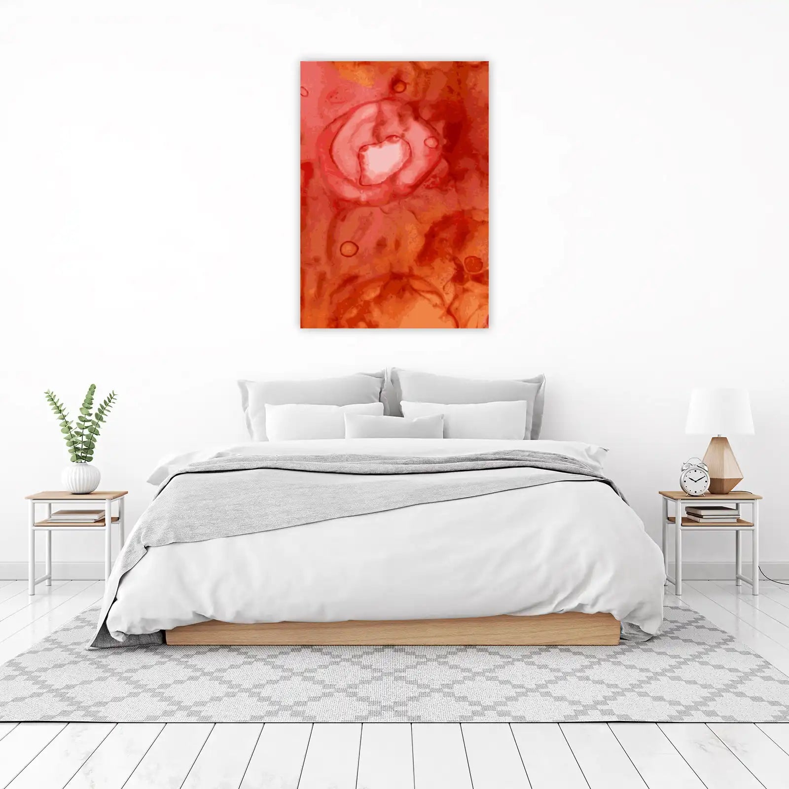 Abstract Red Organic Flow Wall Art