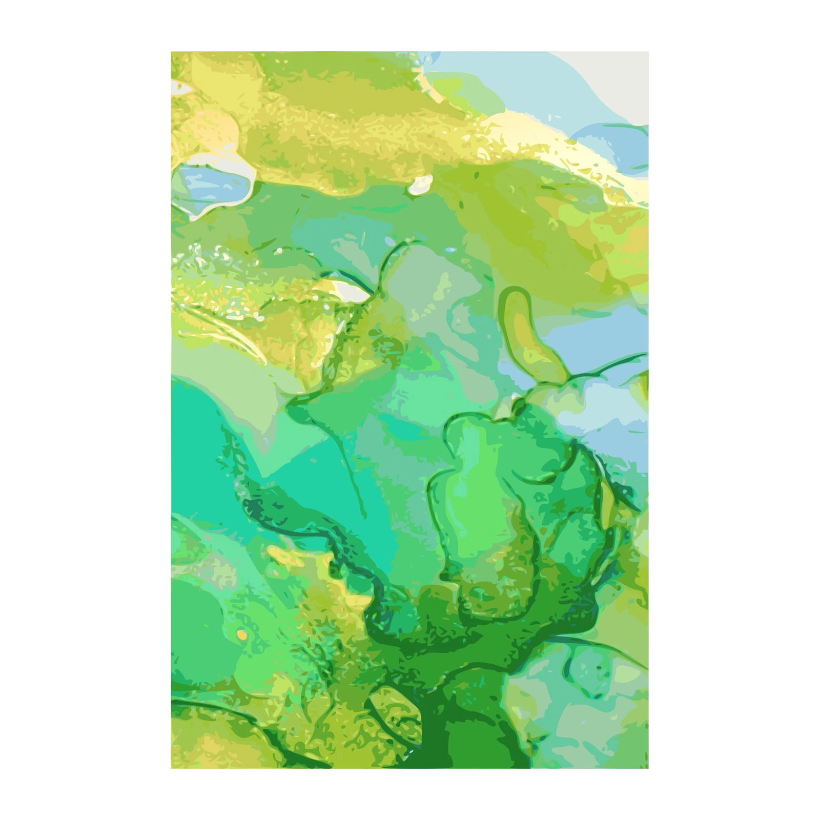 Lush Green Abstract Flow Wall Art
