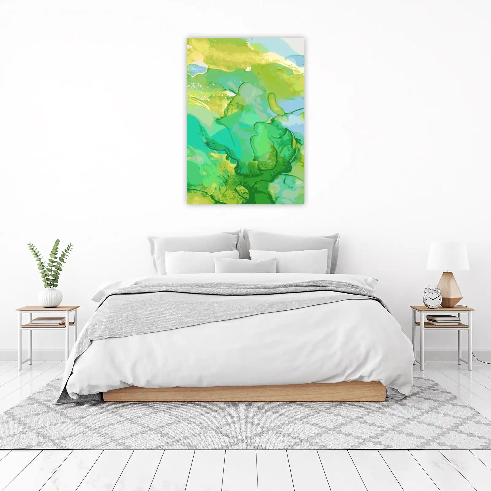 Lush Green Abstract Flow Wall Art
