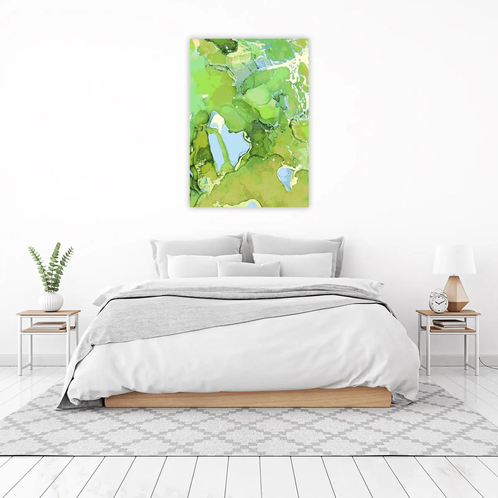 Abstract Green & Blue Fluid Art Wall Art