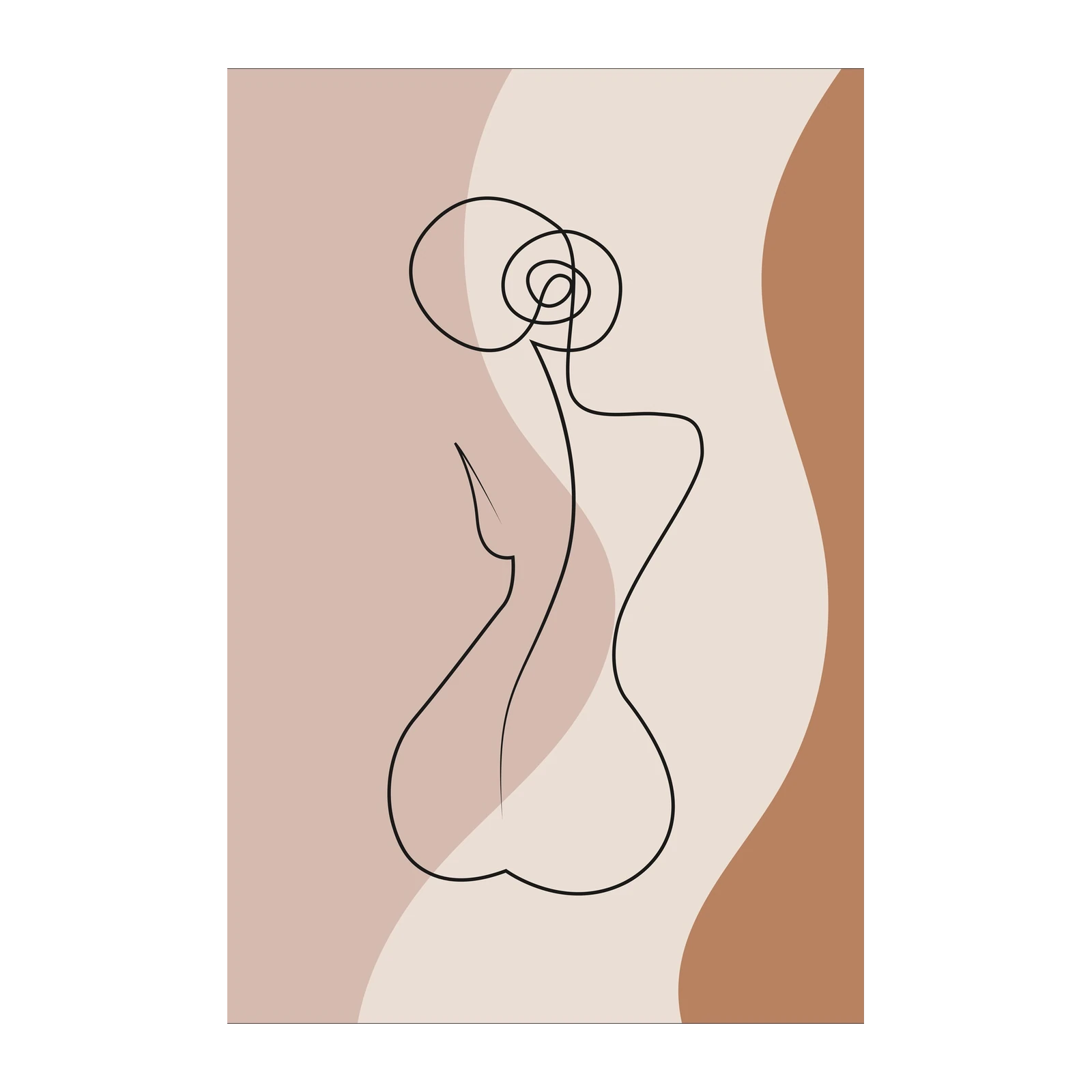 Abstract Female Form Line Art Wall Art