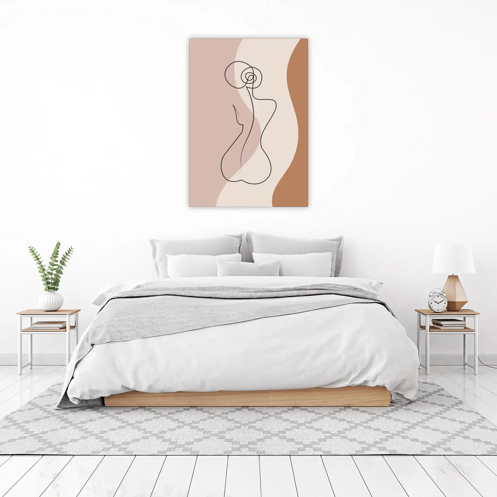 Abstract Female Form Line Art Wall Art