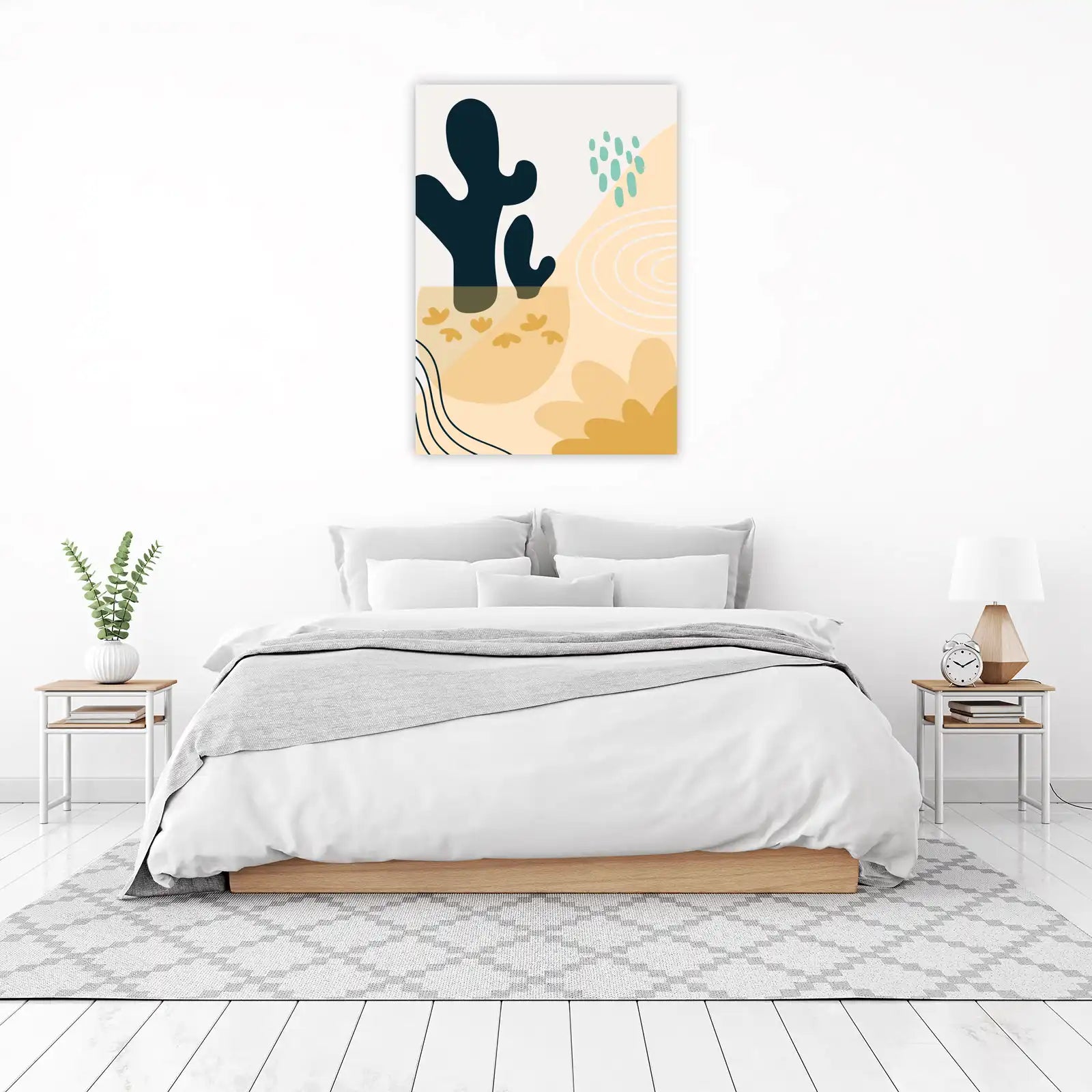 Modern Desert Cactus Abstract Wall Art
