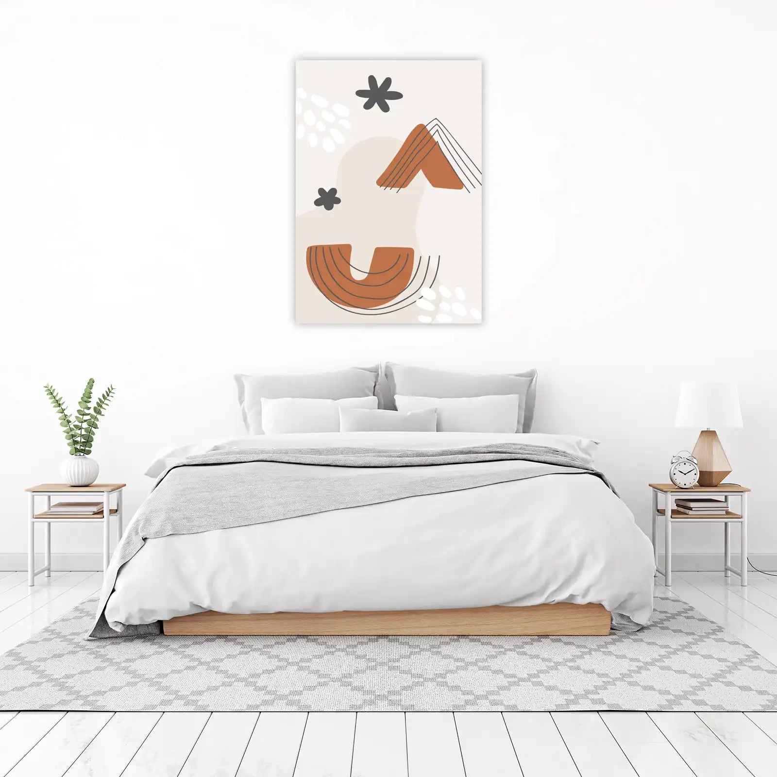 Abstract Boho Shapes Terracotta Wall Art