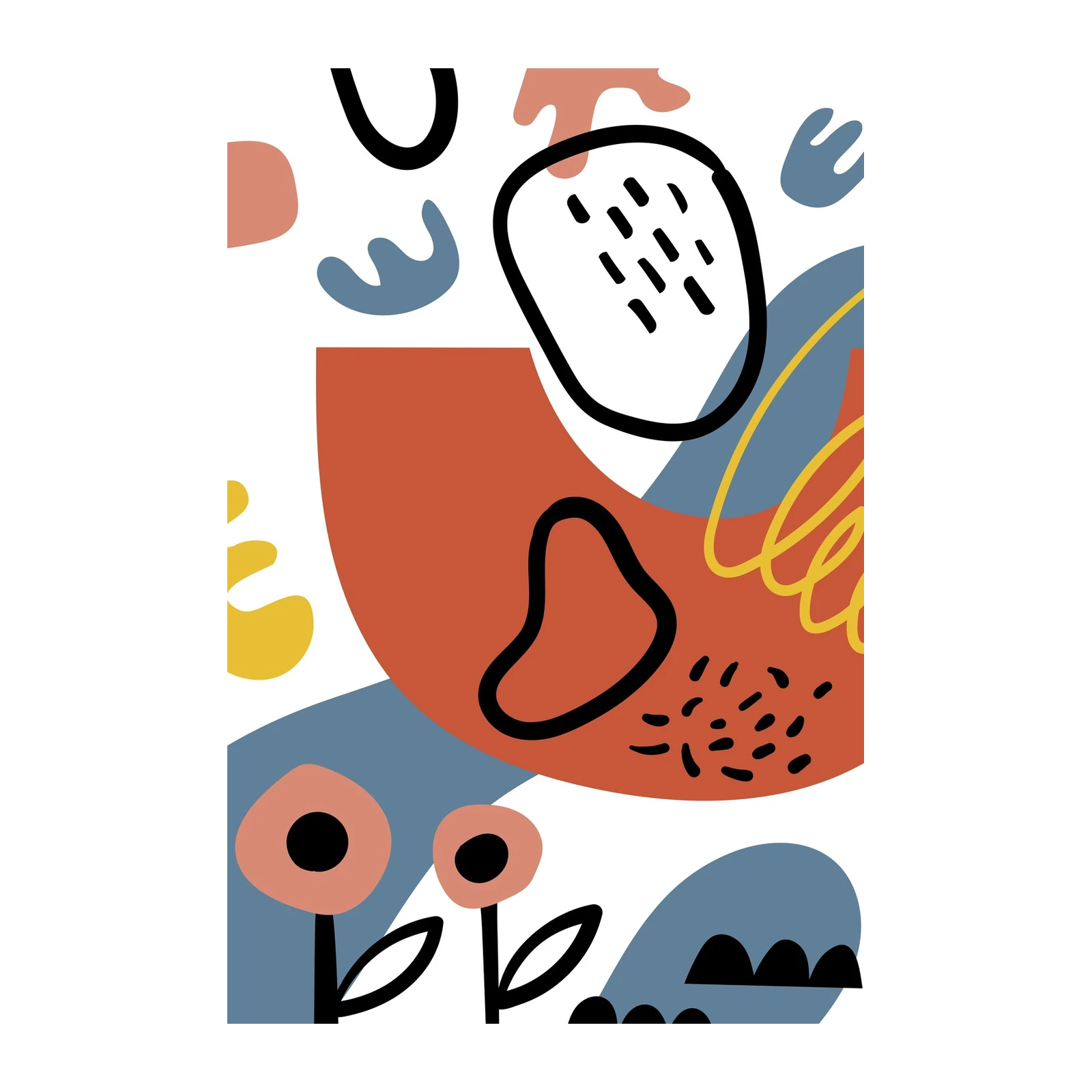 Mid-Century Modern Abstract Floral Wall Art