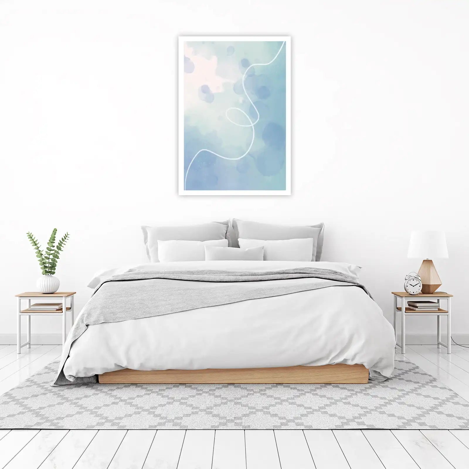 Serene Watercolor Swirls Wall Art