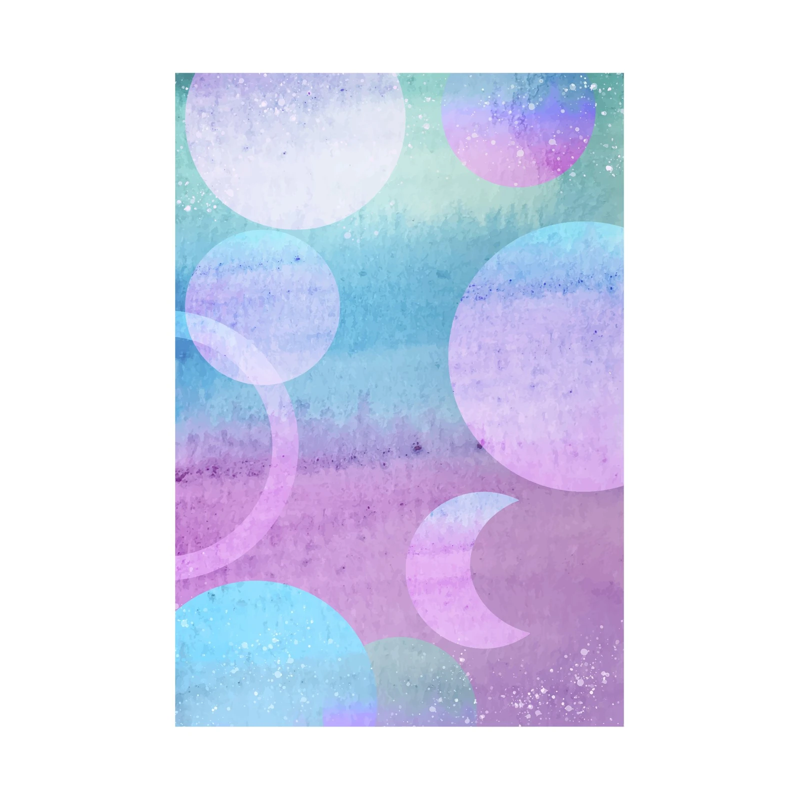 Abstract Watercolor Circles Wall Art