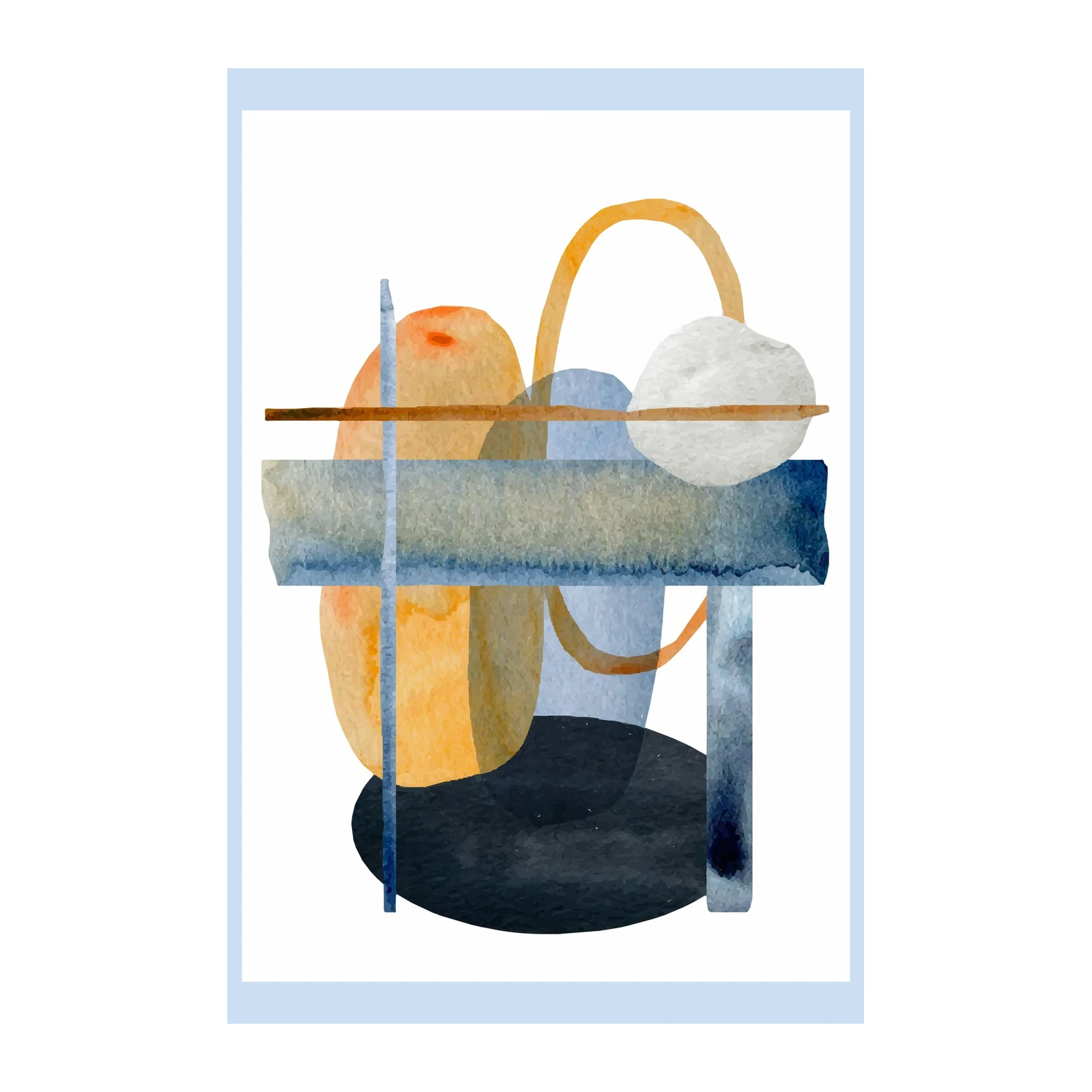 Abstract Watercolor Shapes Wall Art