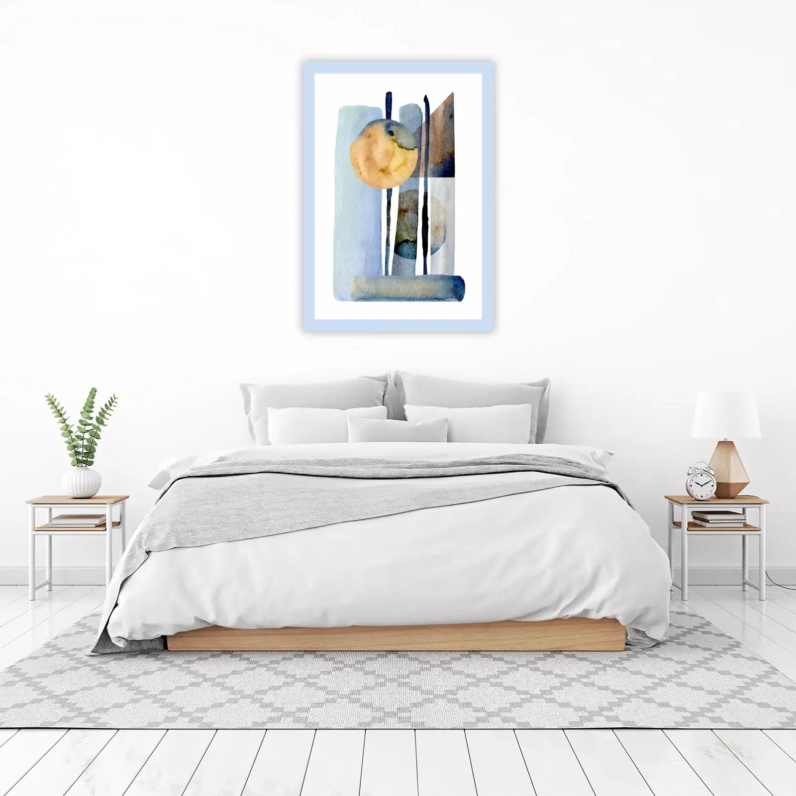 Abstract Geometric Watercolor Wall Art