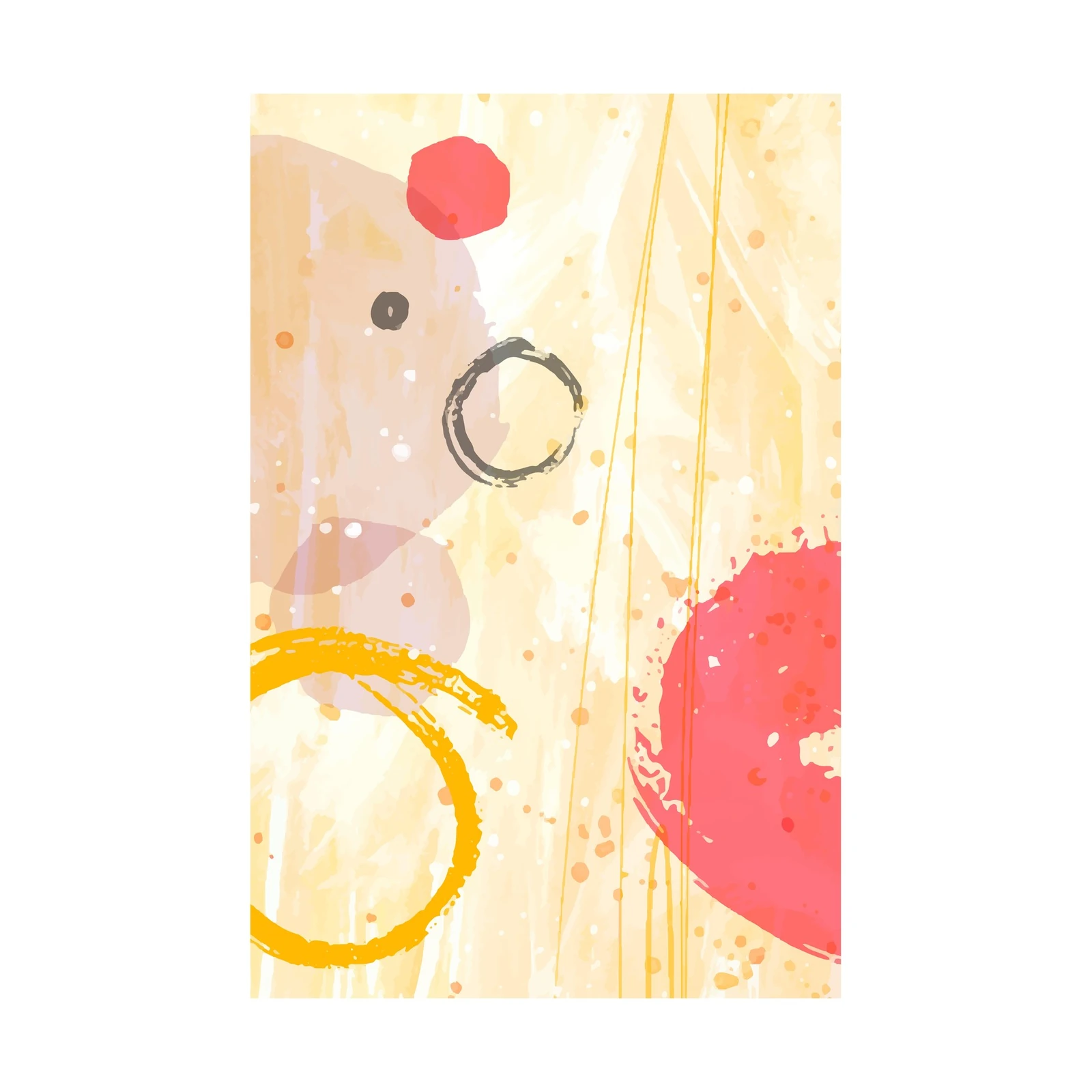 Abstract Yellow Circles Wall Art