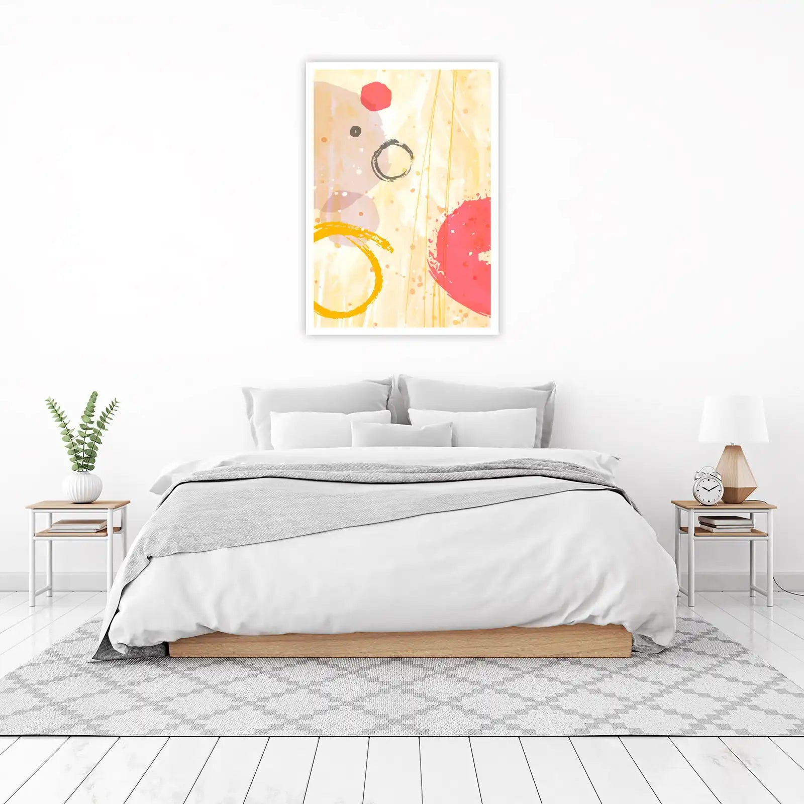 Abstract Yellow Circles Wall Art