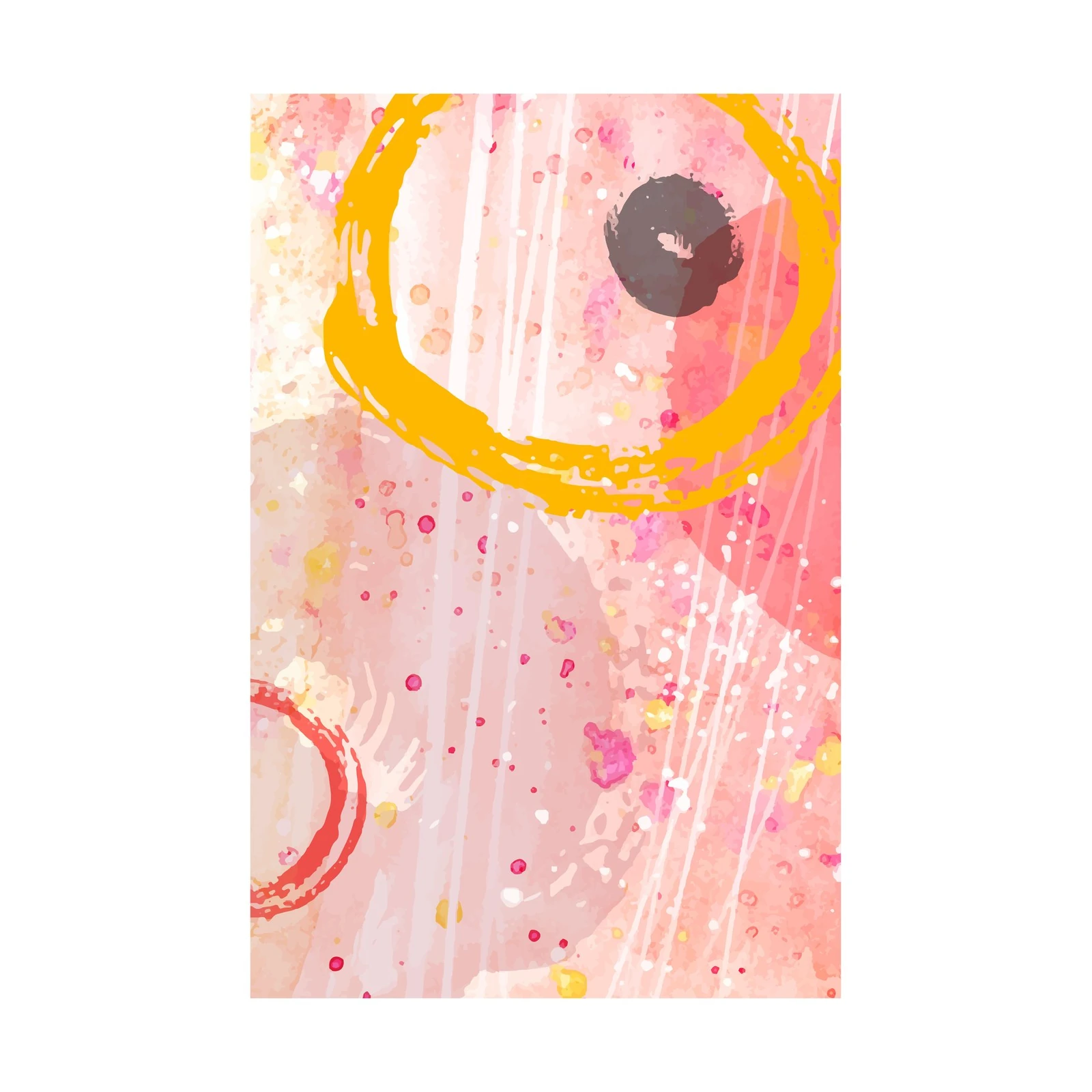 Abstract Blush & Gold Circles Wall Art