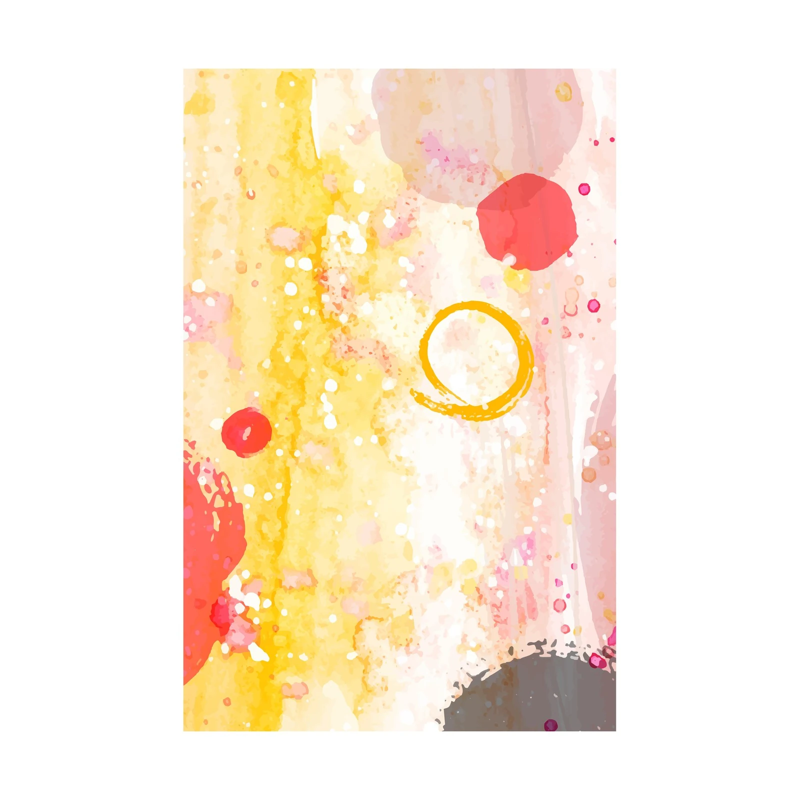 Abstract Sunshine Watercolor Splatter Wall Art