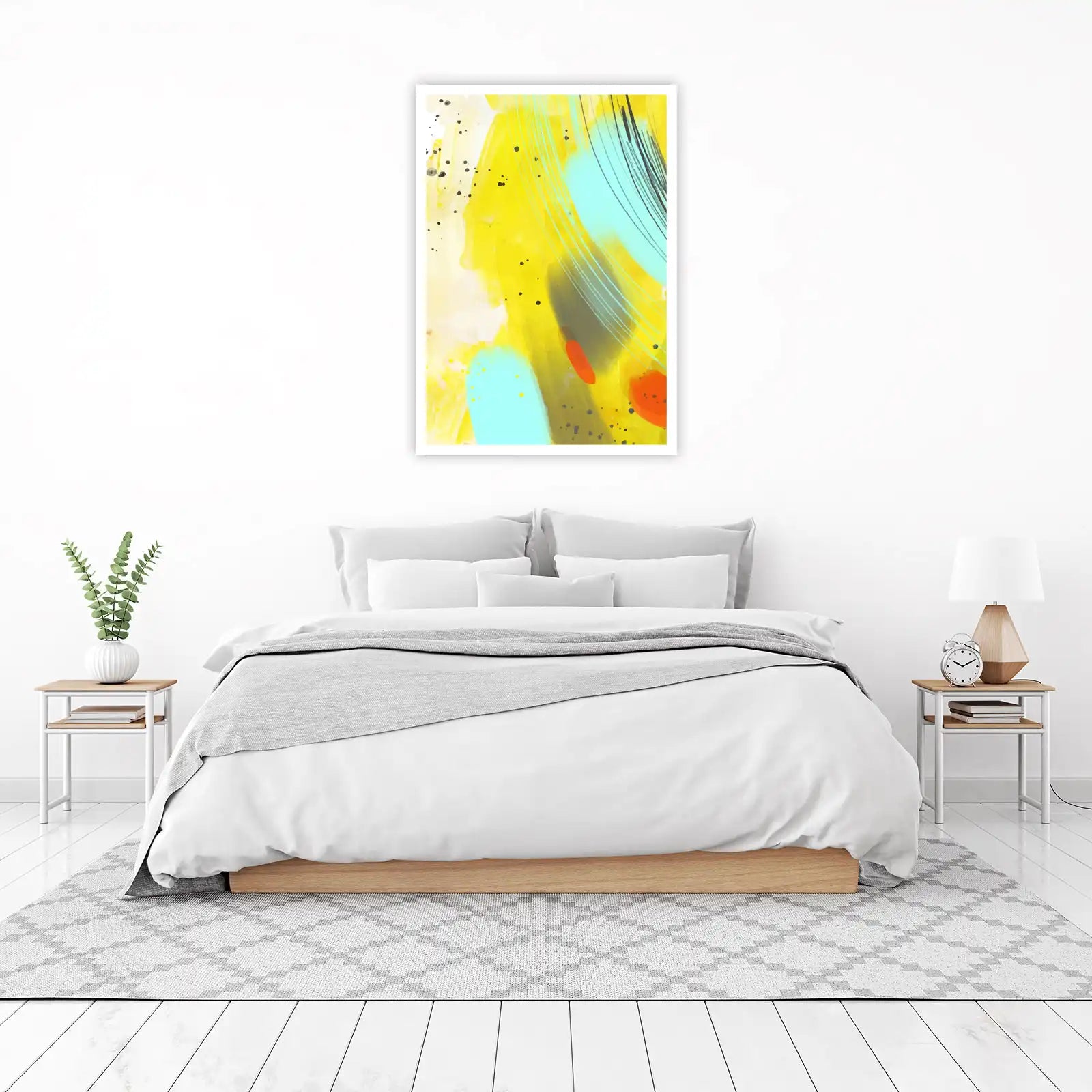 Vibrant Abstract Splash Yellow Wall Art