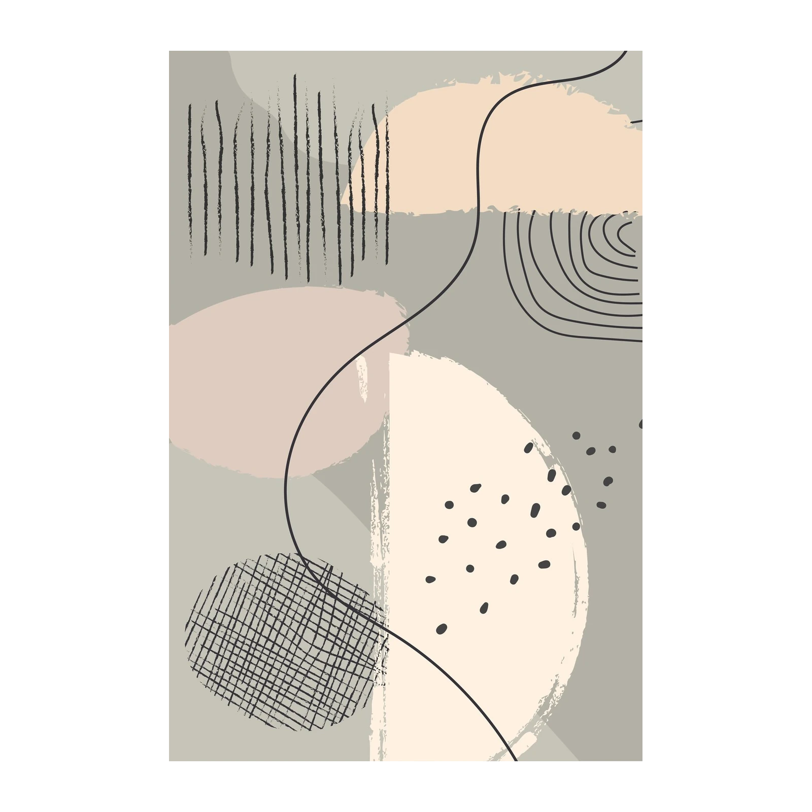 Abstract Mid-Century Boho Wall Art