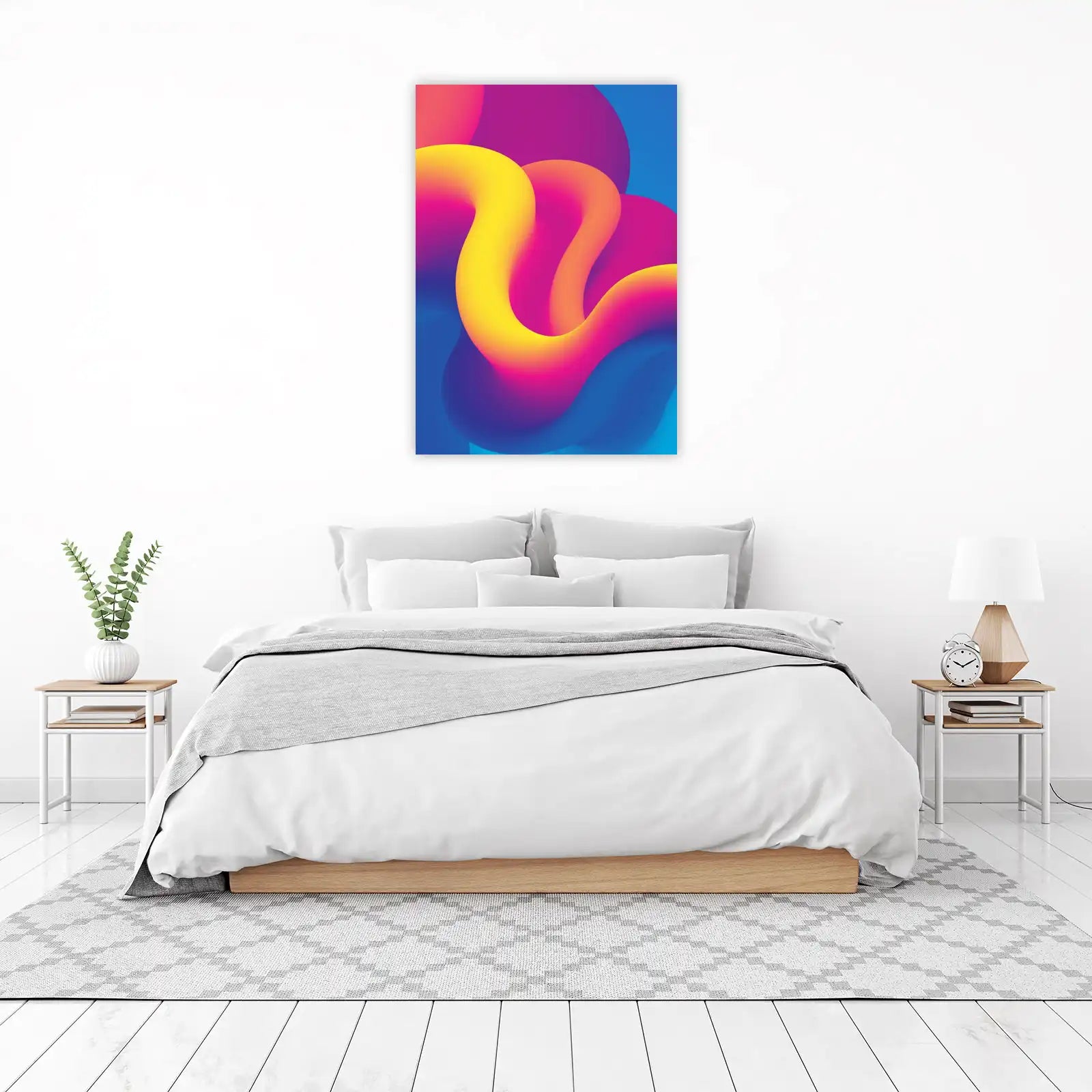 Vibrant Fluid Wave Abstract Wall Art