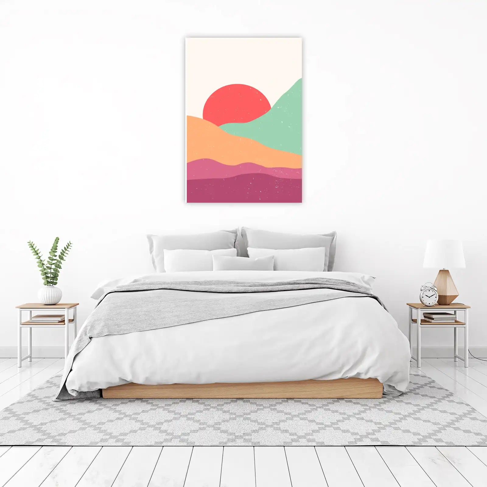 Mid-Century Sunset Landscape Wall Art
