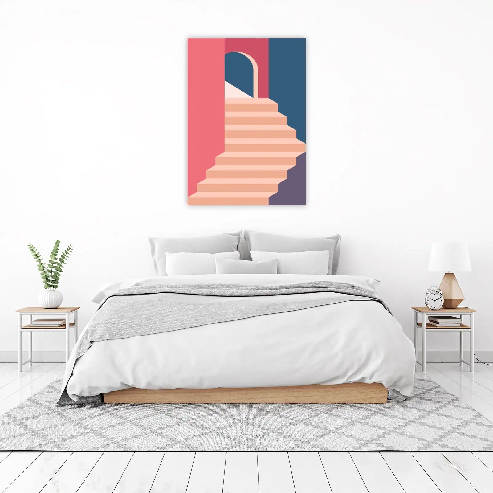 Modern Archway & Stairs Geometric Wall Art
